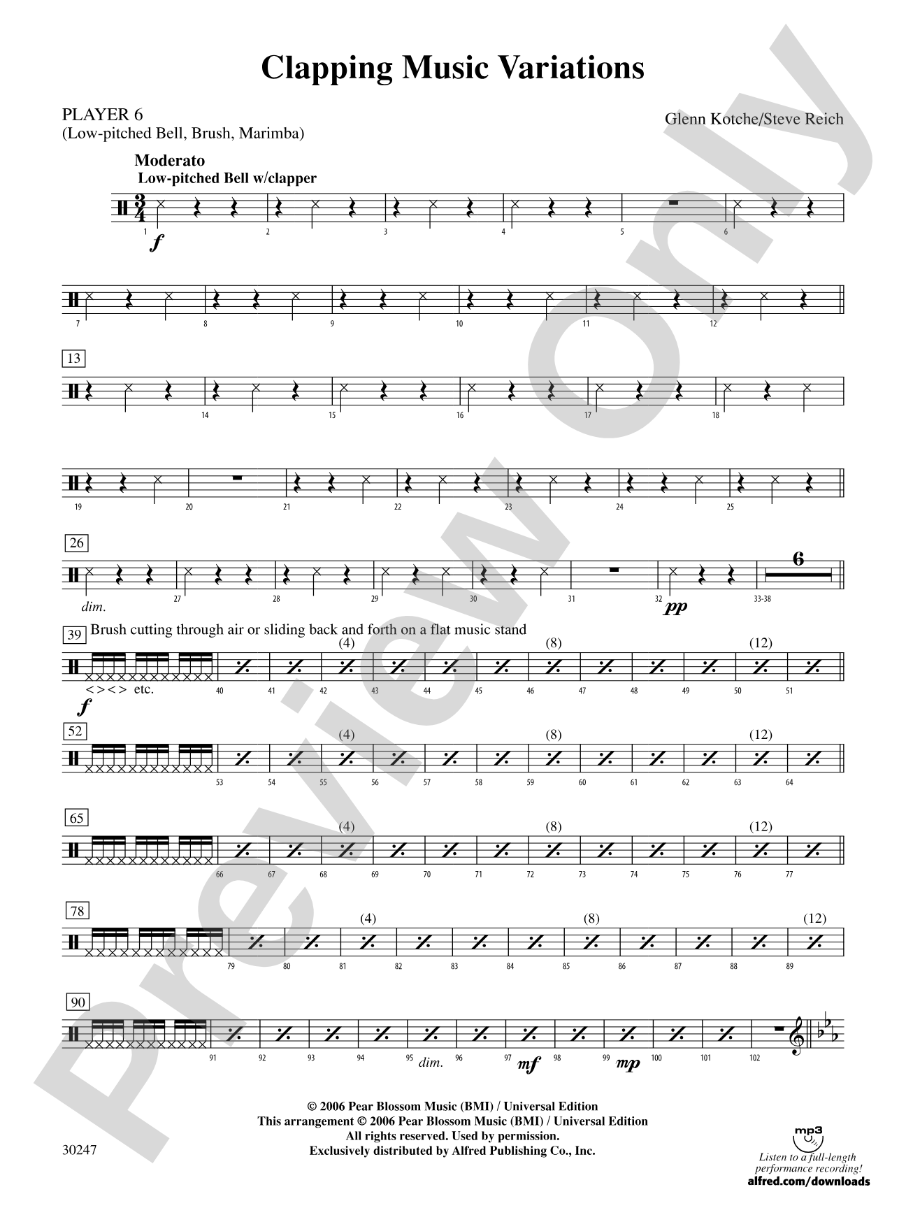 Clapping Music Variations: 6th Percussion