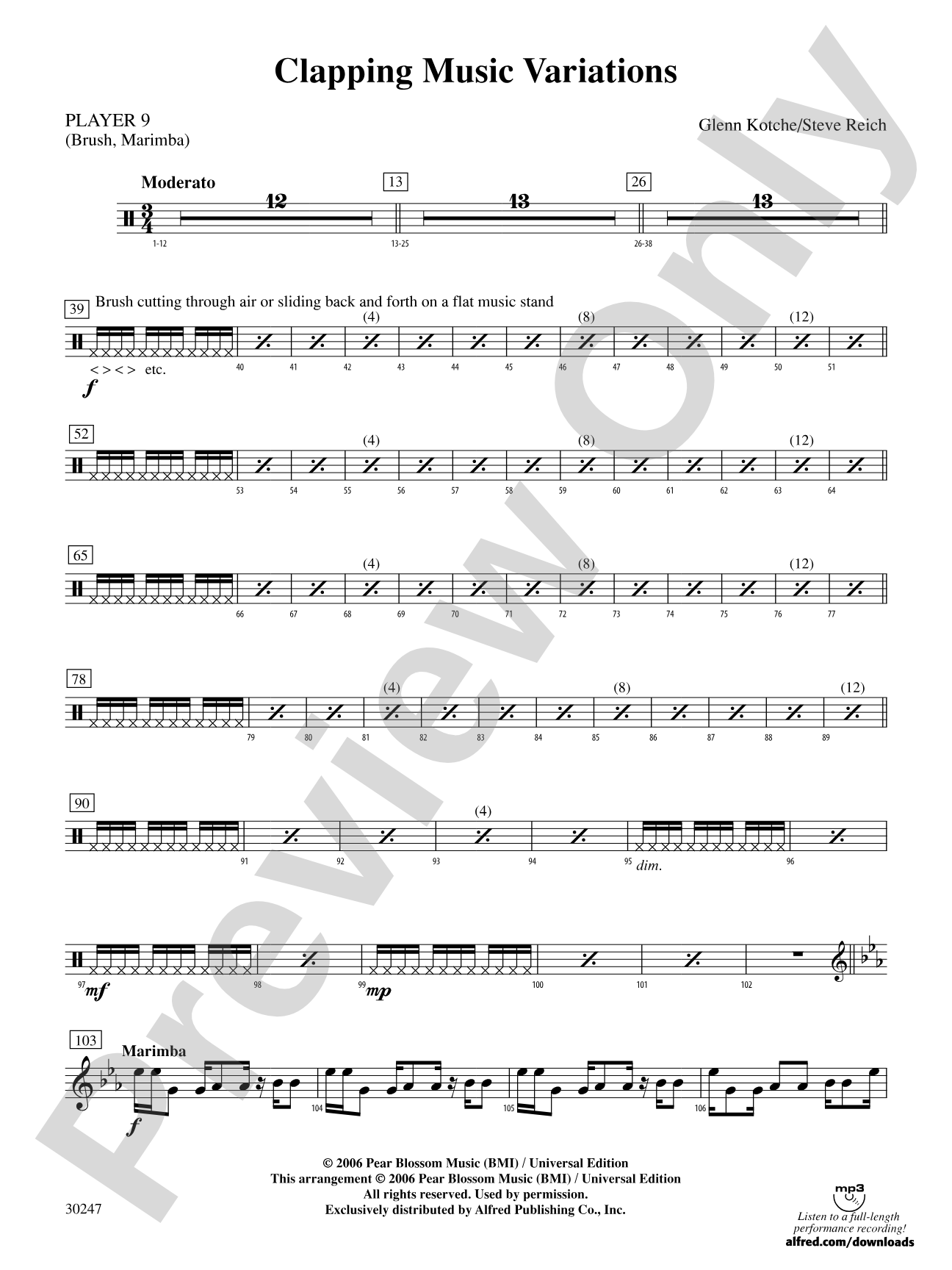 Clapping Music Variations: 9th Percussion