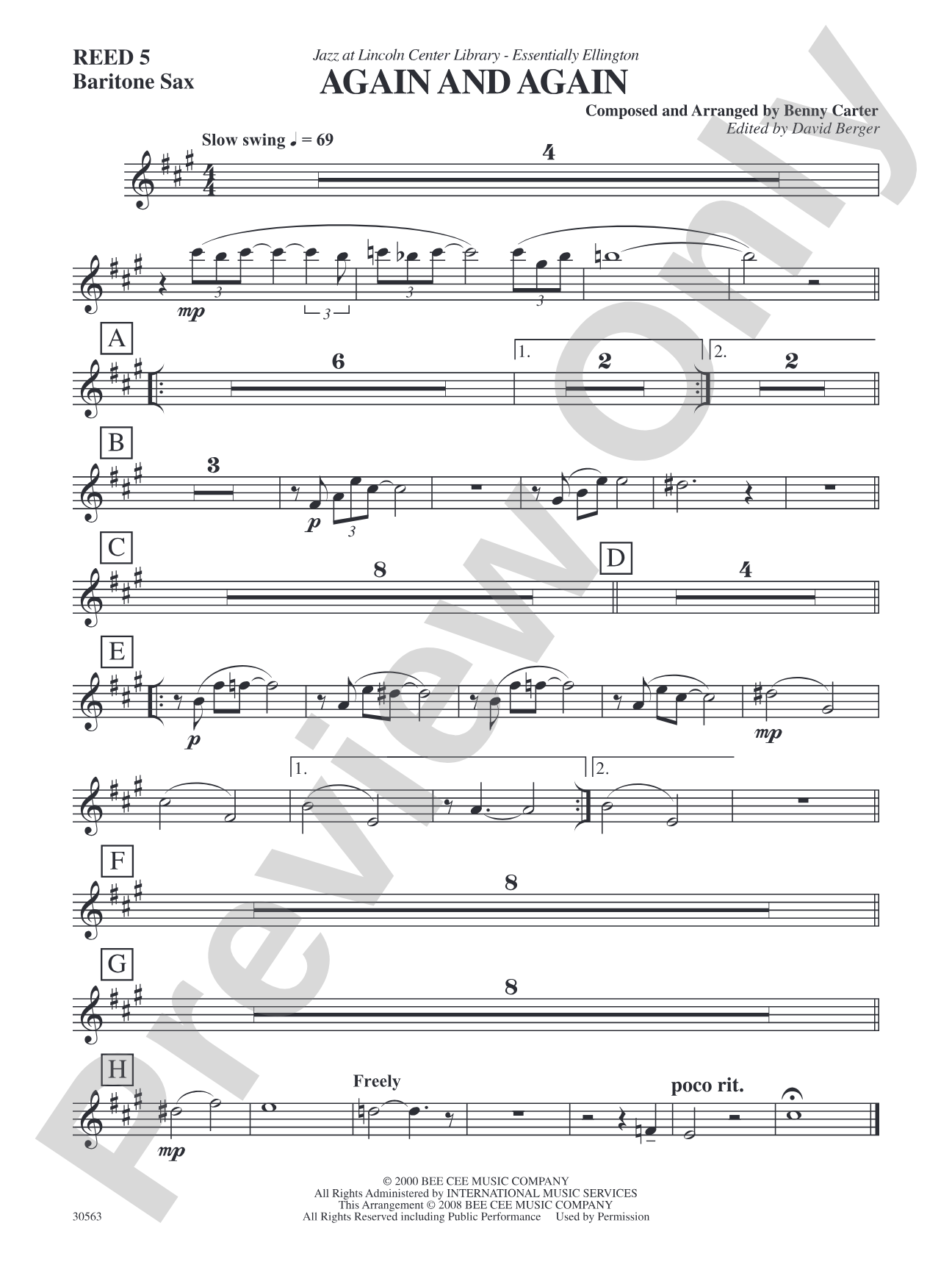Again and Again: E-flat Baritone Saxophone