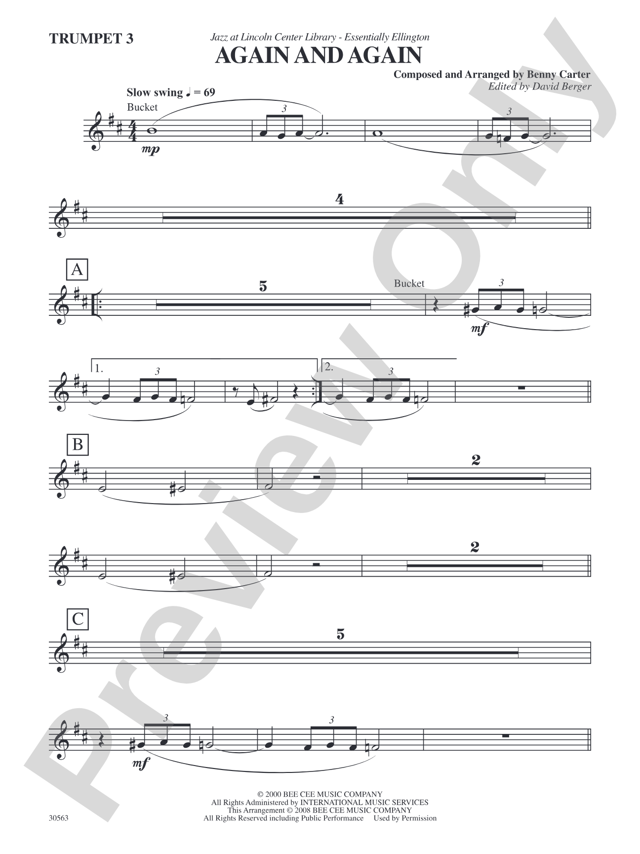 Again and Again: 3rd B-flat Trumpet