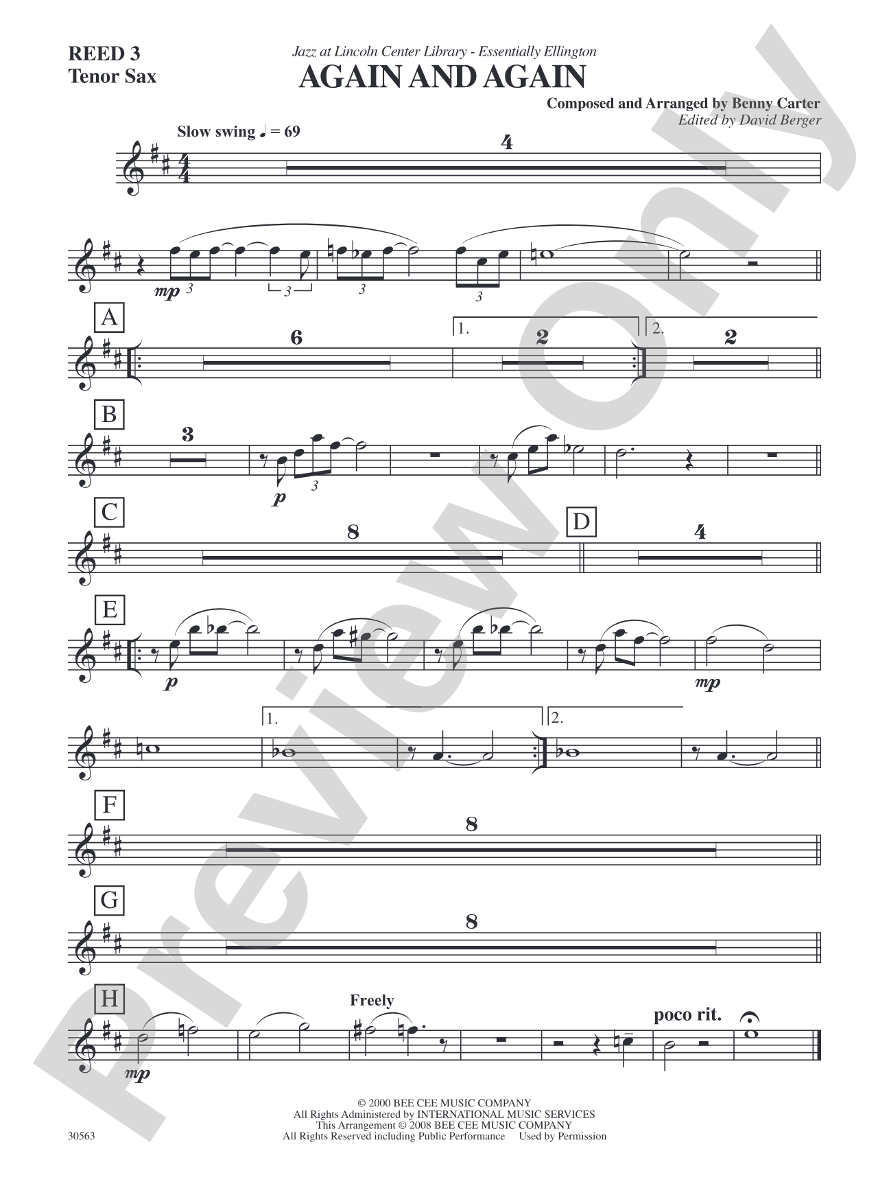 Again and Again: B-flat Tenor Saxophone