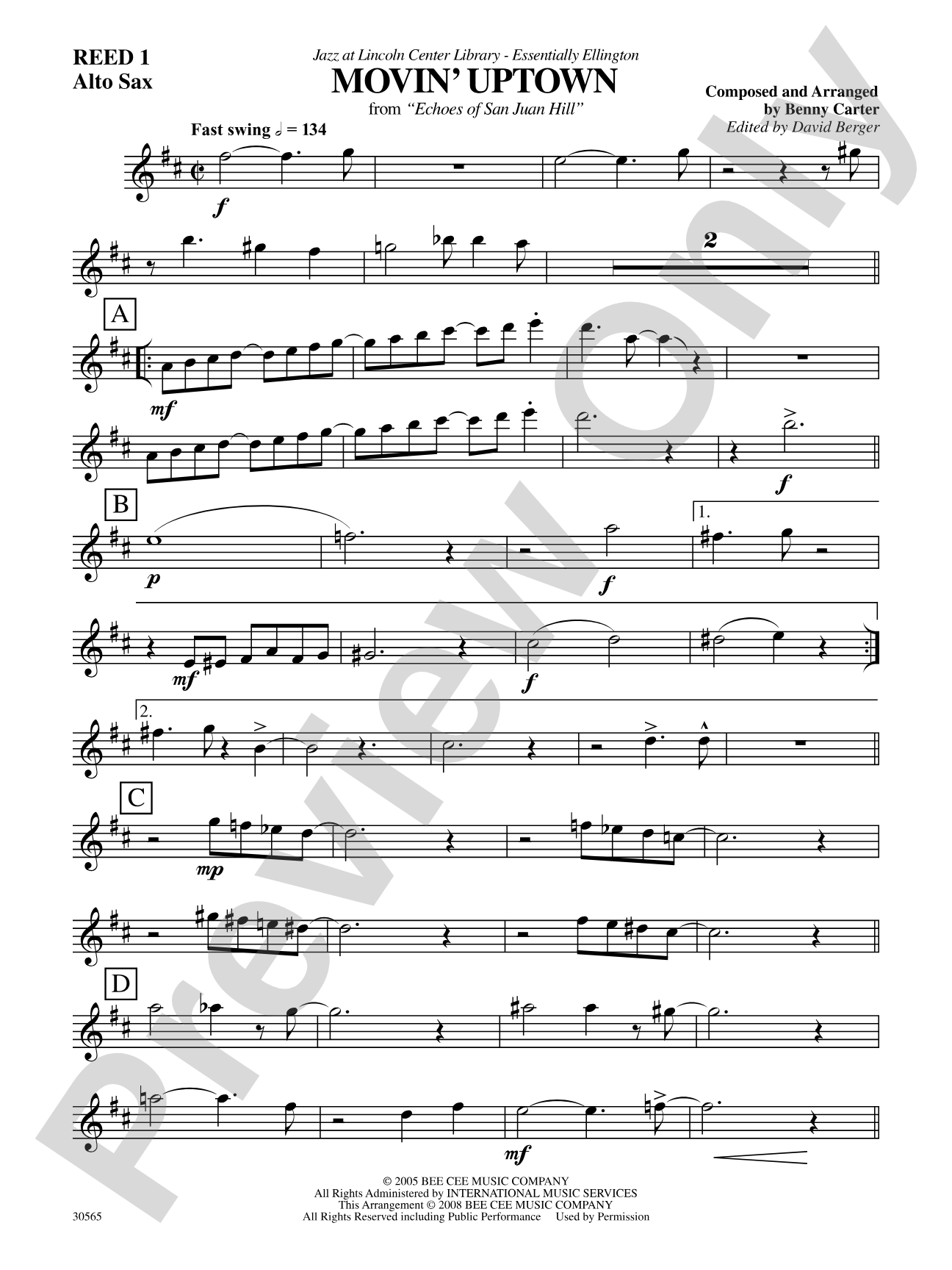 Movin' Uptown: E-flat Alto Saxophone