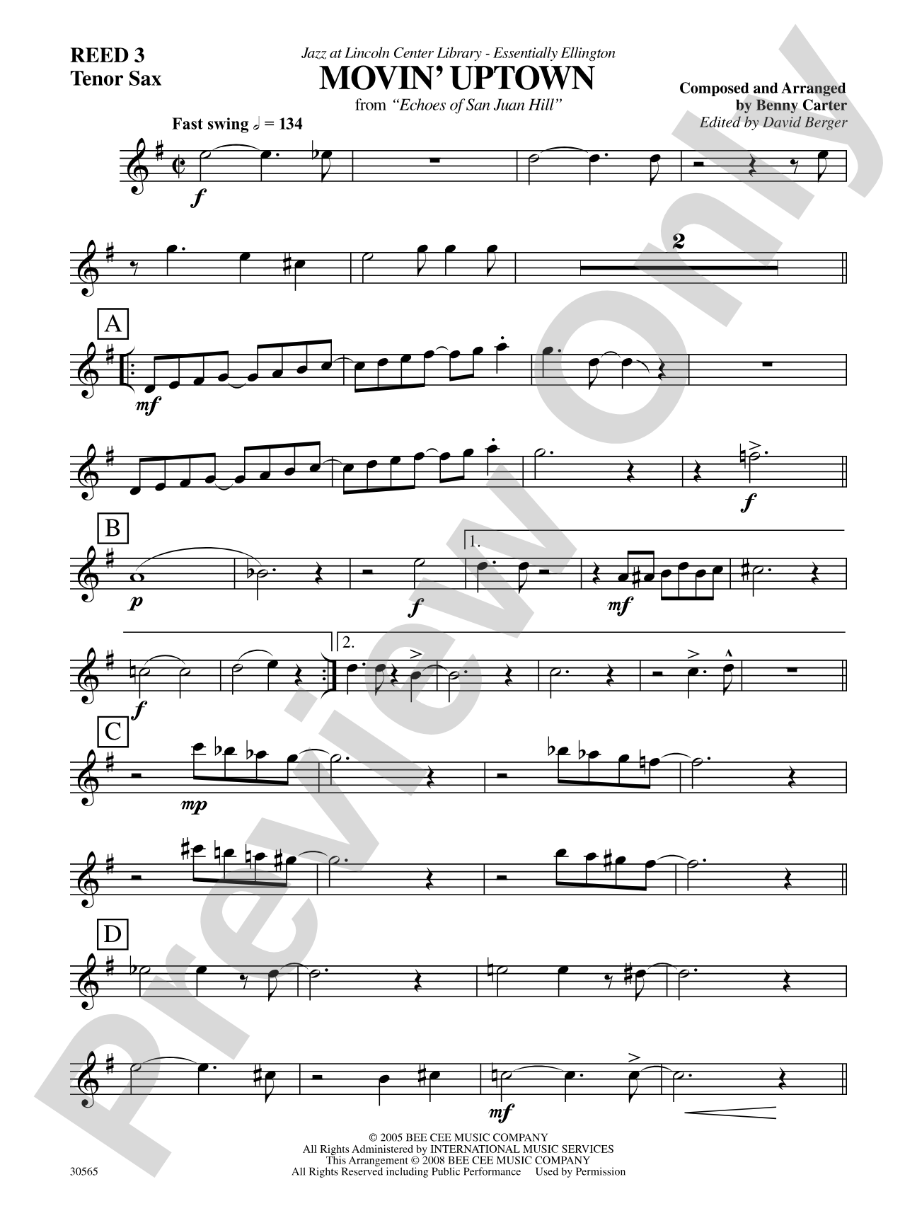 Movin' Uptown: B-flat Tenor Saxophone