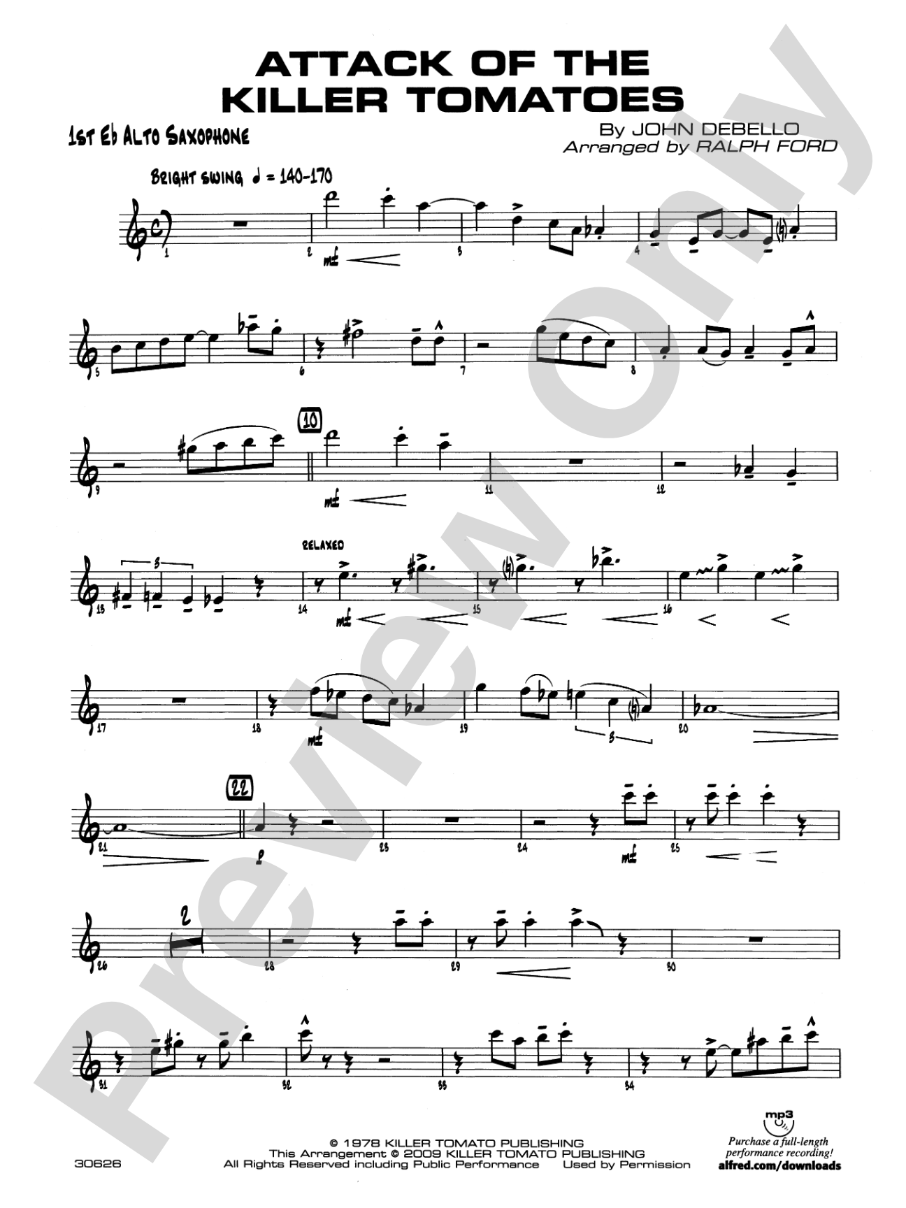 Attack of the Killer Tomatoes: E-flat Alto Saxophone