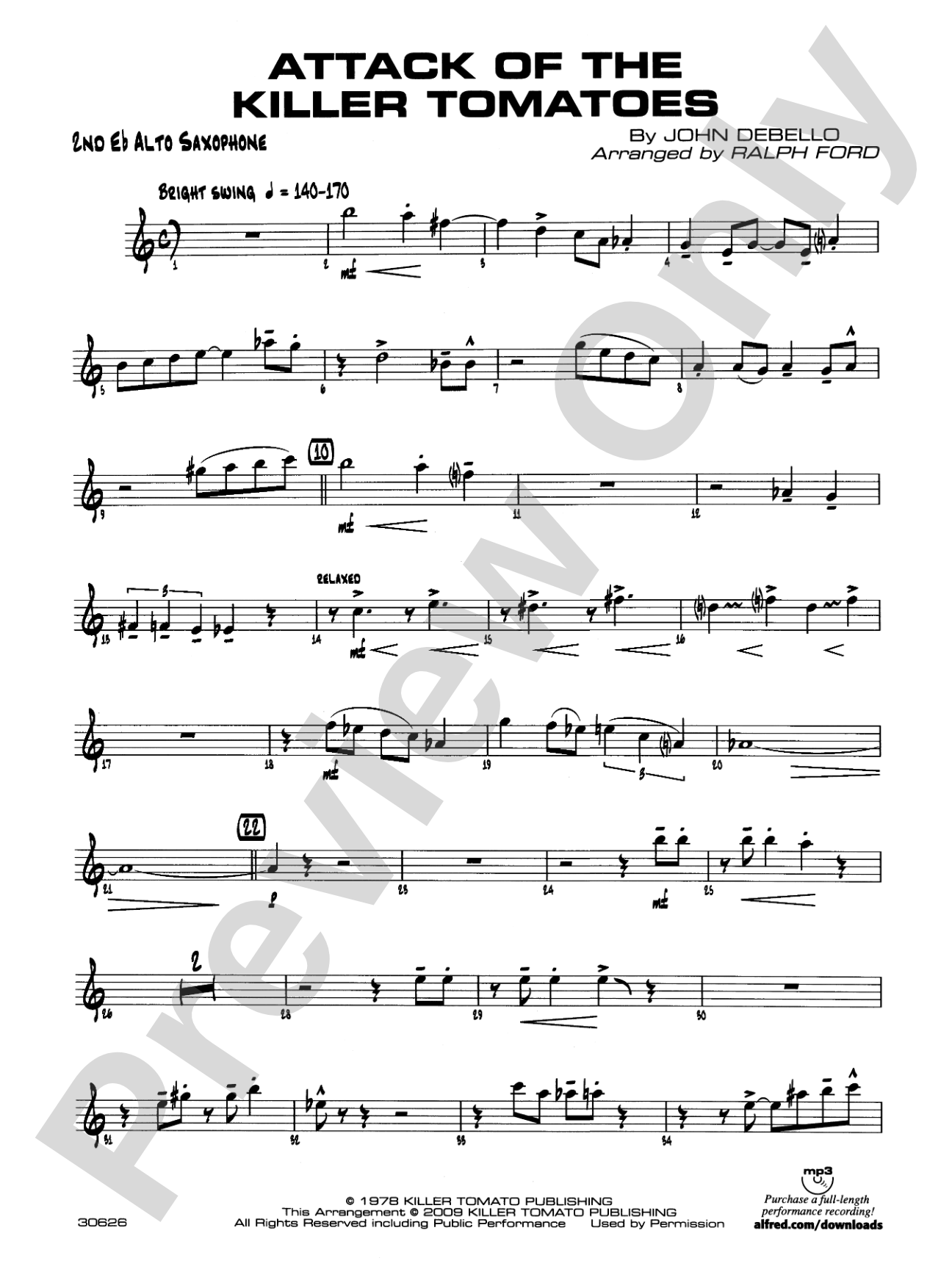 Attack of the Killer Tomatoes: 2nd E-flat Alto Saxophone