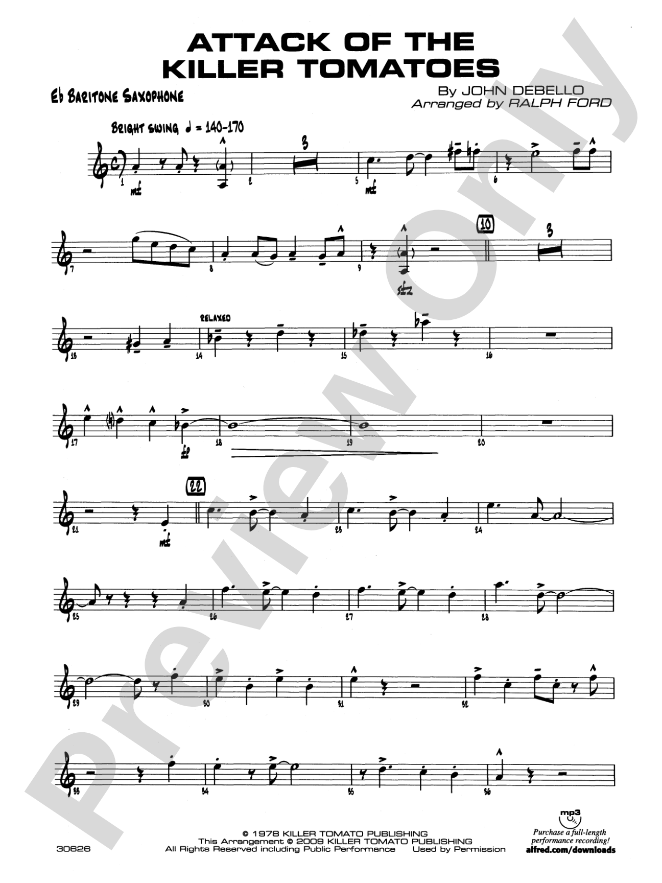 Attack of the Killer Tomatoes: E-flat Baritone Saxophone