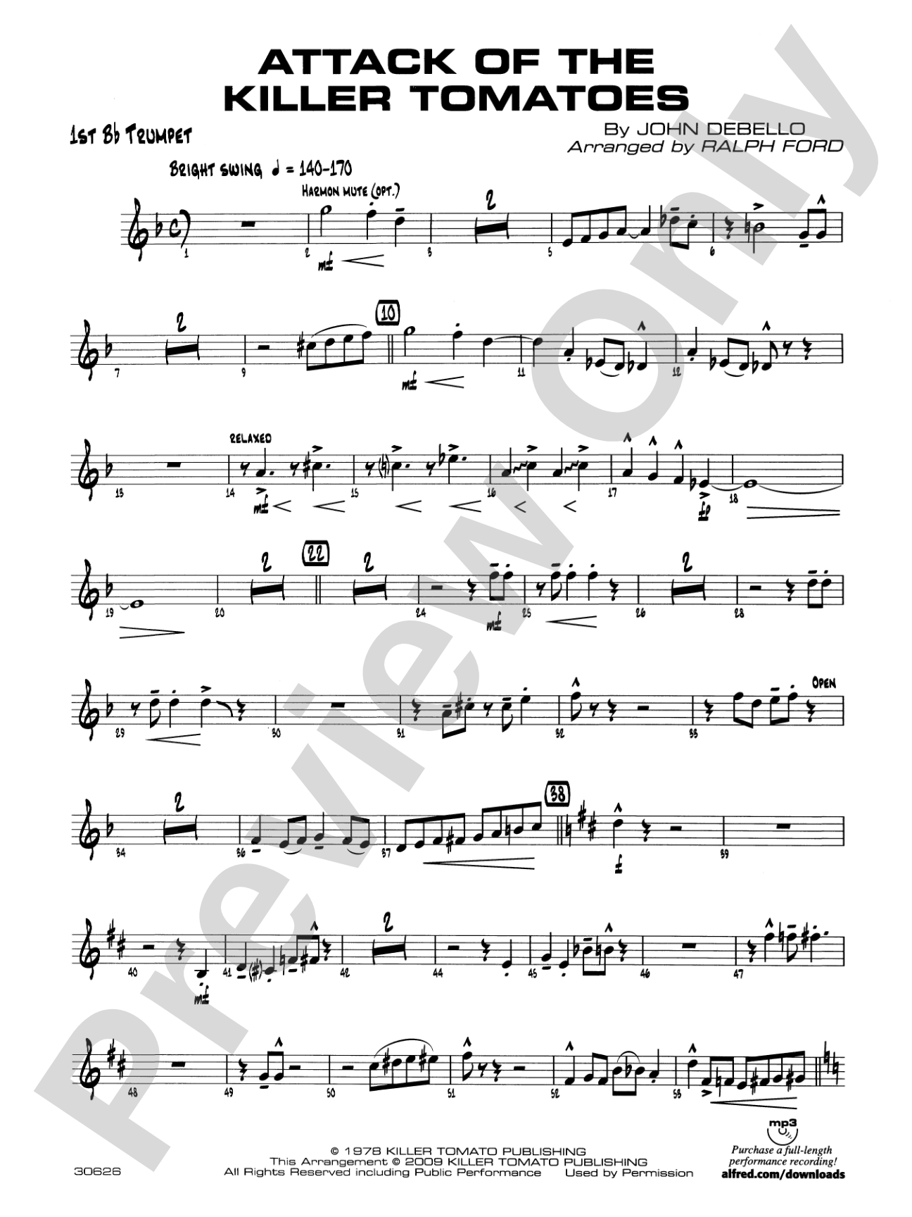Attack of the Killer Tomatoes: 1st B-flat Trumpet