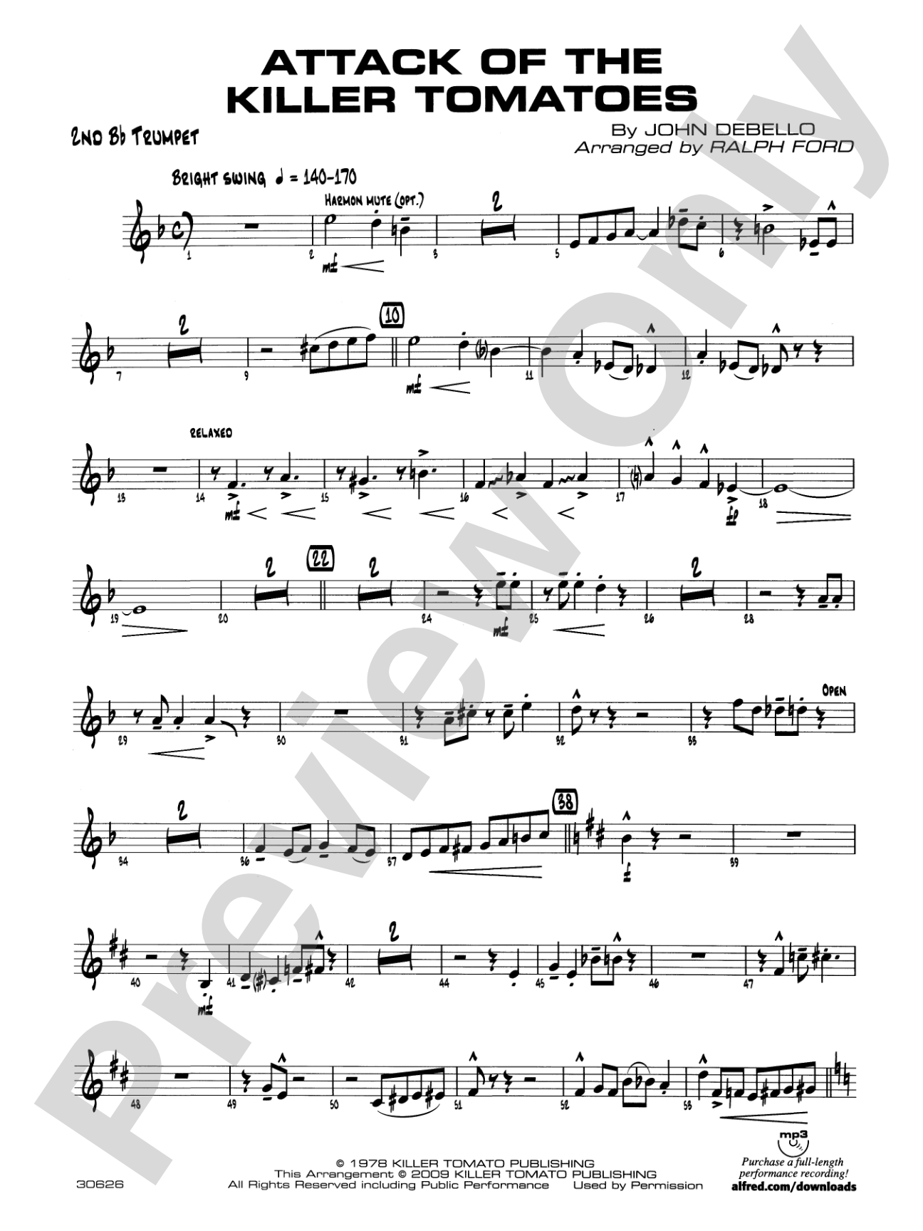 Attack of the Killer Tomatoes: 2nd B-flat Trumpet