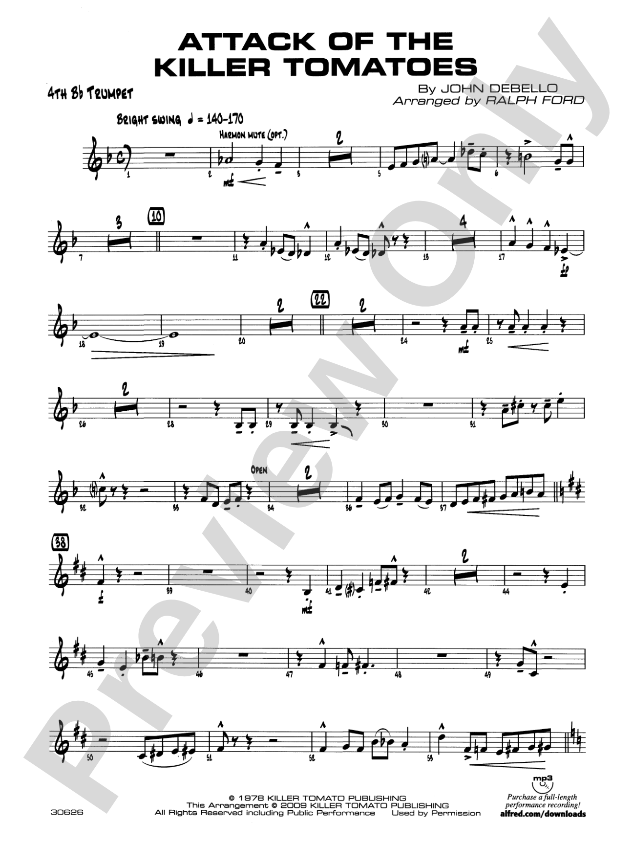 Attack of the Killer Tomatoes: 4th B-flat Trumpet