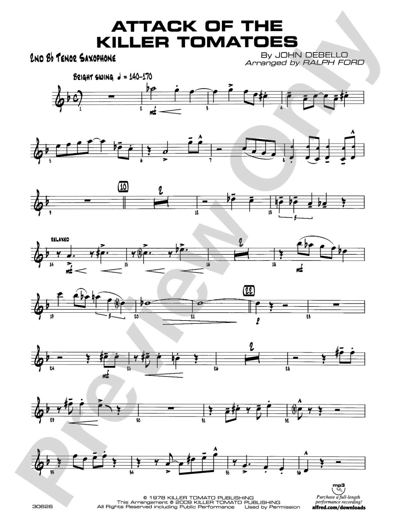 Attack of the Killer Tomatoes: 2nd B-flat Tenor Saxophone
