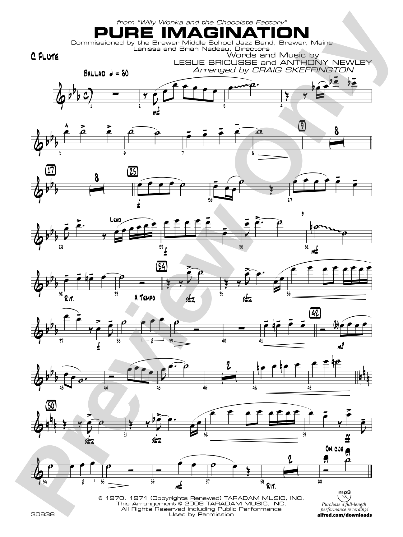 Pure Imagination (from Willy Wonka and the Chocolate Factory): Flute