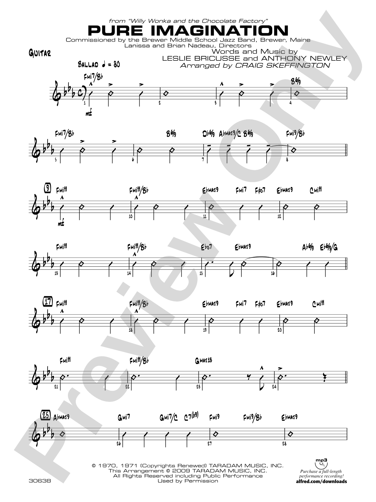 Pure Imagination (from Willy Wonka and the Chocolate Factory): Guitar