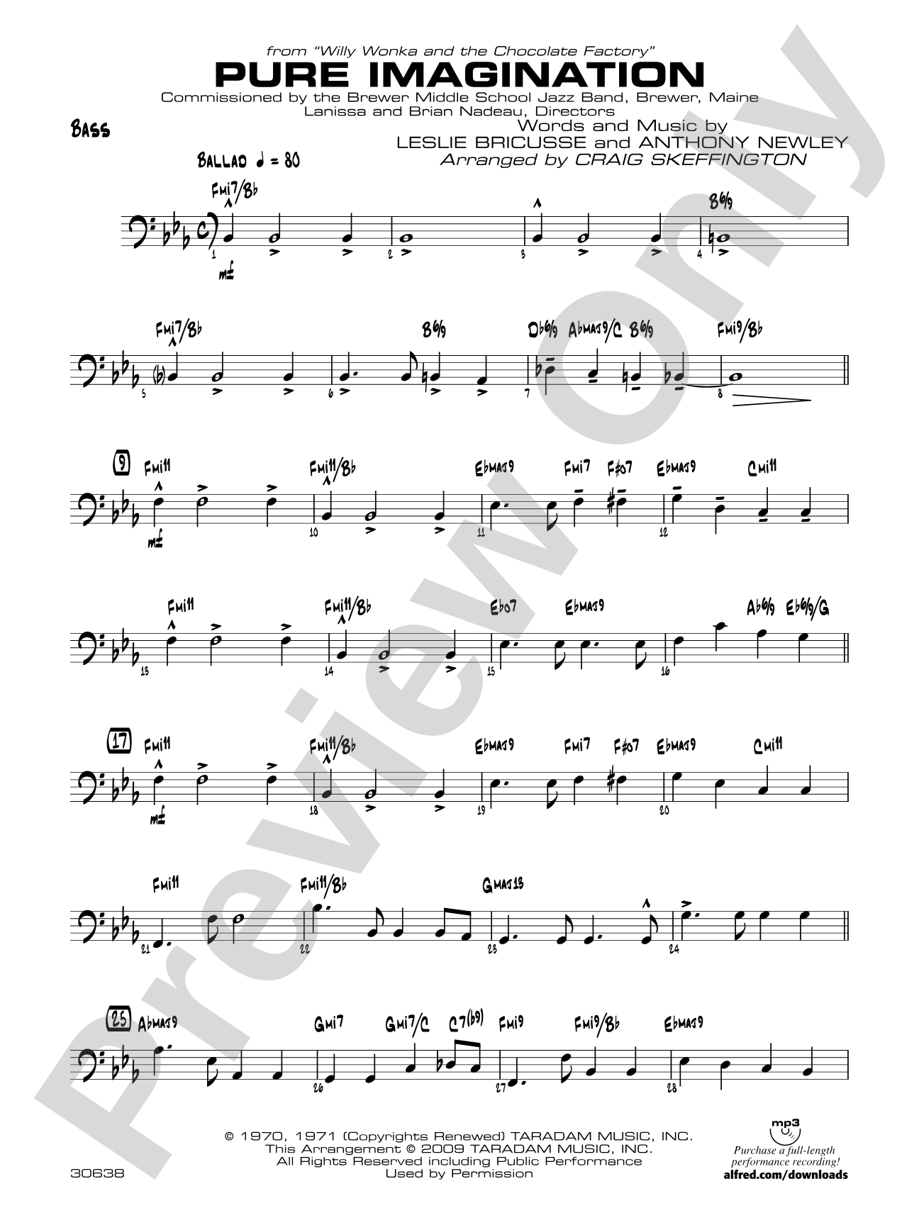 Pure Imagination (from Willy Wonka and the Chocolate Factory): String Bass