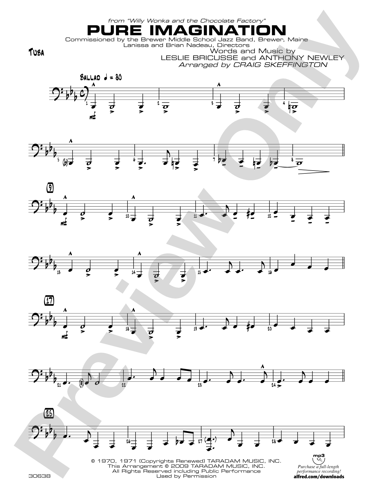Pure Imagination (from Willy Wonka and the Chocolate Factory): Tuba