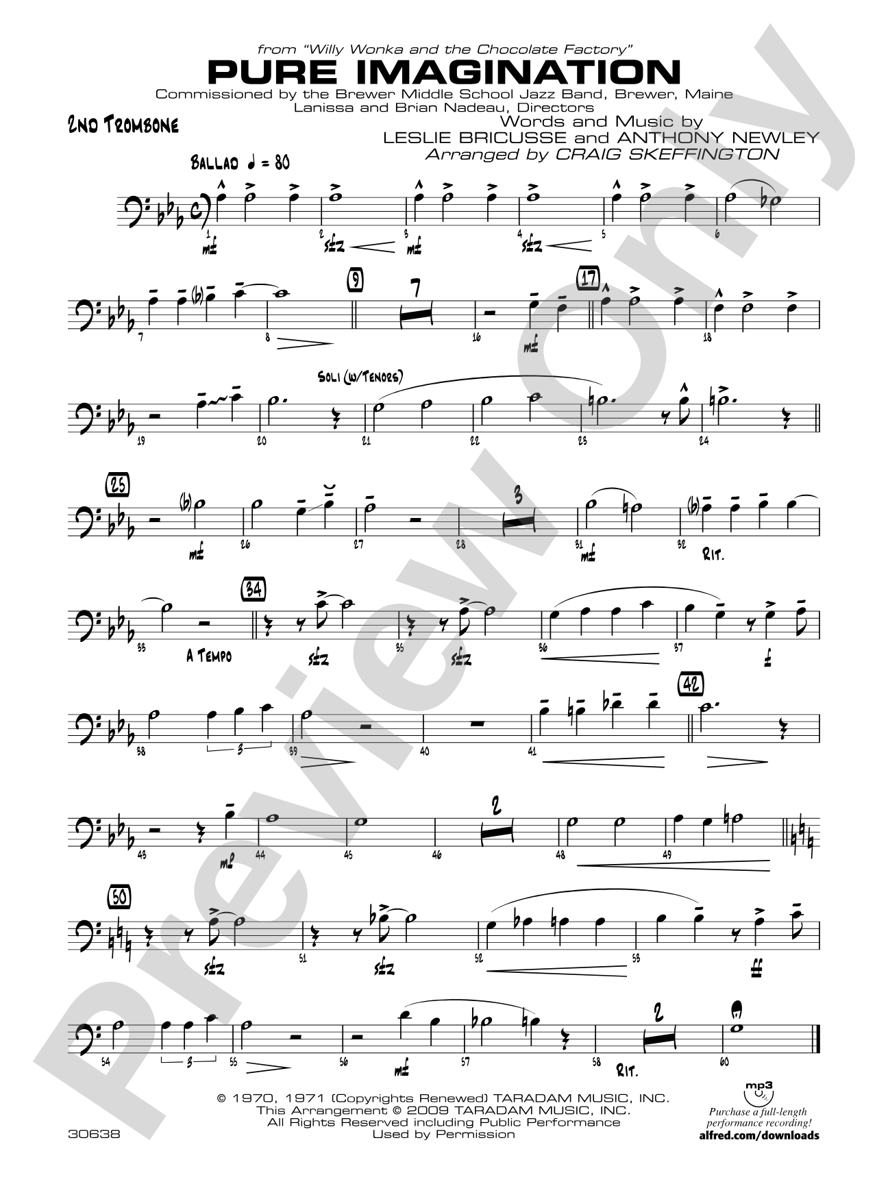 Pure Imagination (from Willy Wonka and the Chocolate Factory): 2nd Trombone