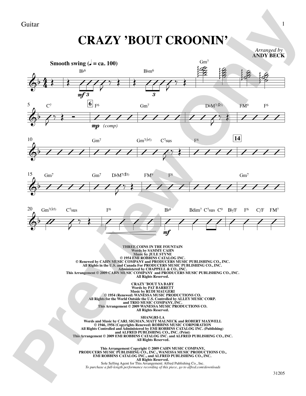 Crazy 'Bout Croonin' (A Medley for Men): Guitar