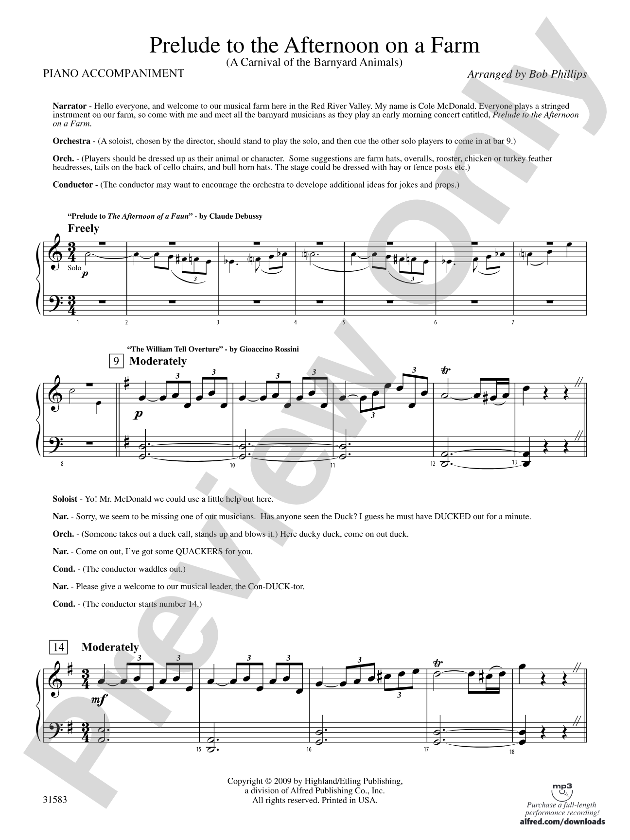 Prelude to the Afternoon on a Farm: Piano Accompaniment