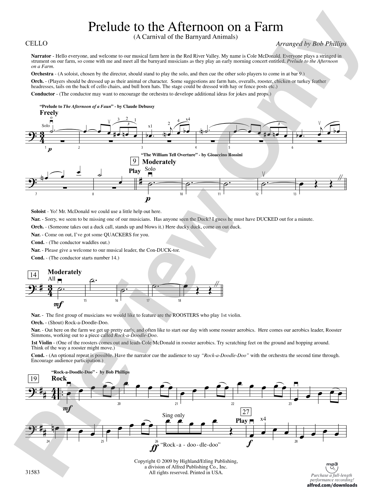 Prelude to the Afternoon on a Farm: Cello