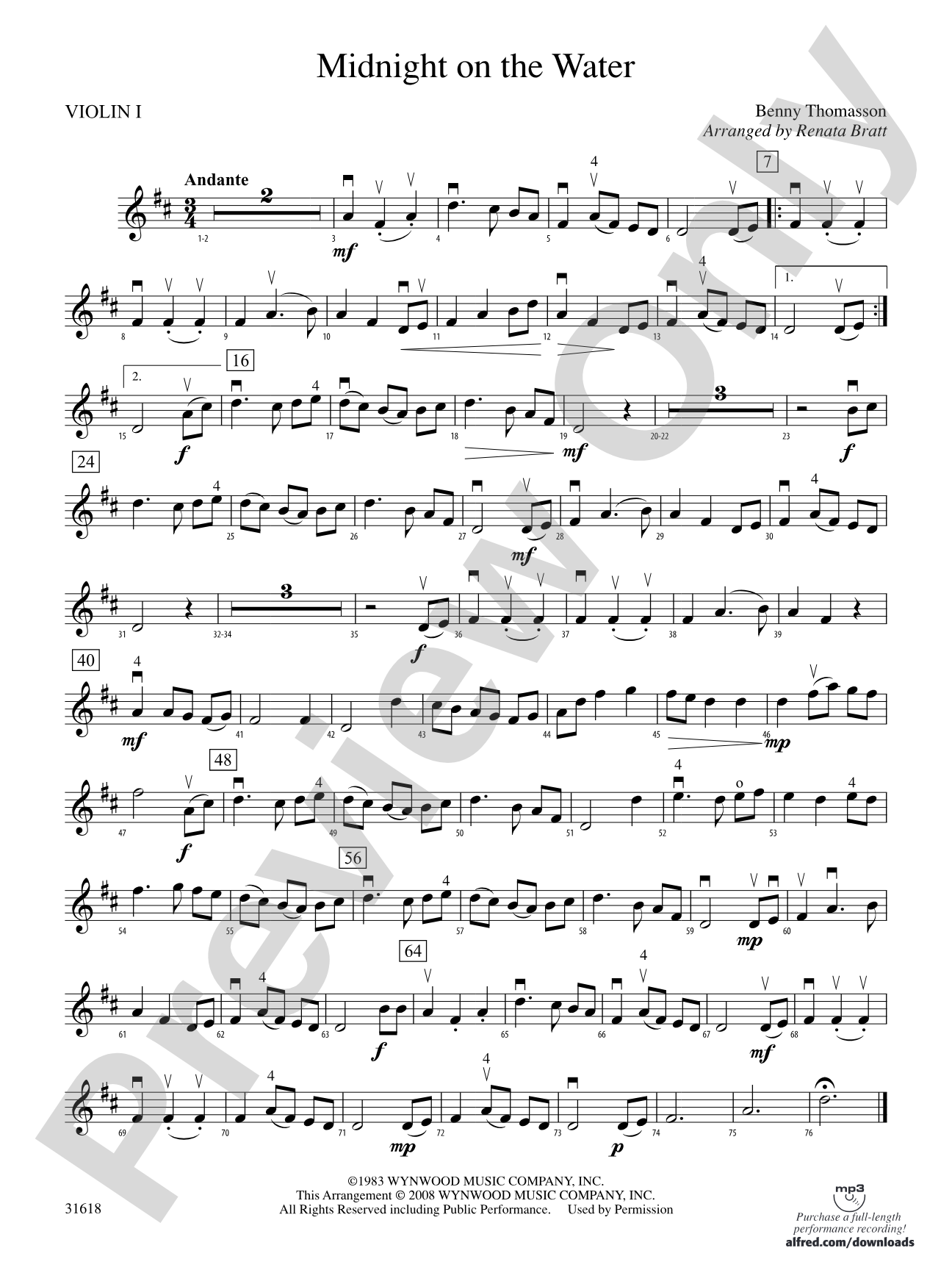 Midnight on the Water: 1st Violin