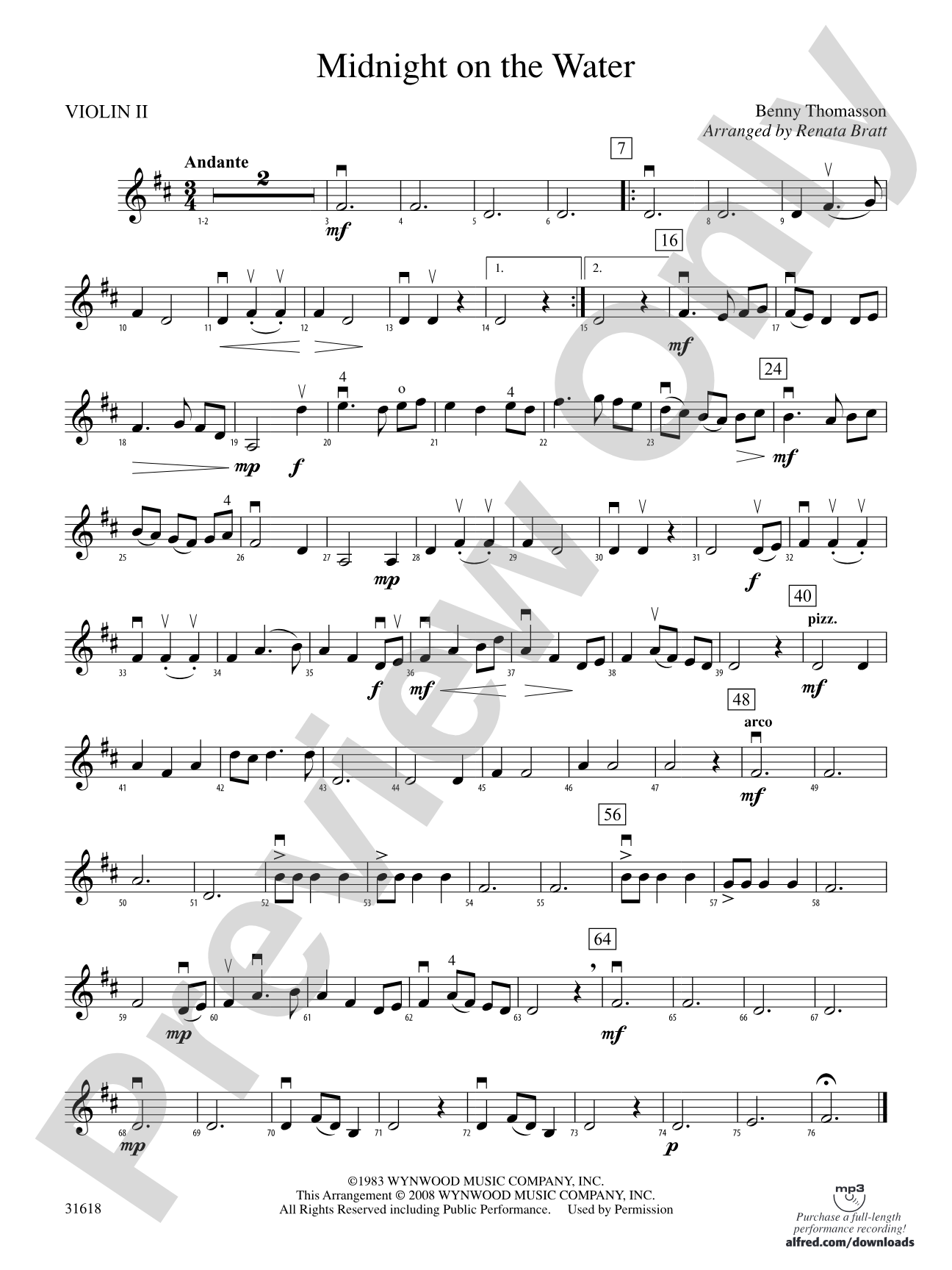 Midnight on the Water: 2nd Violin