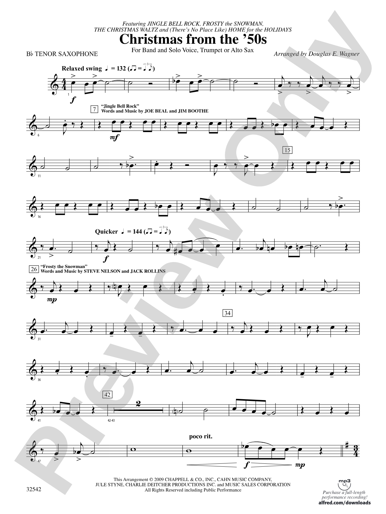 Christmas from the '50s: B-flat Tenor Saxophone