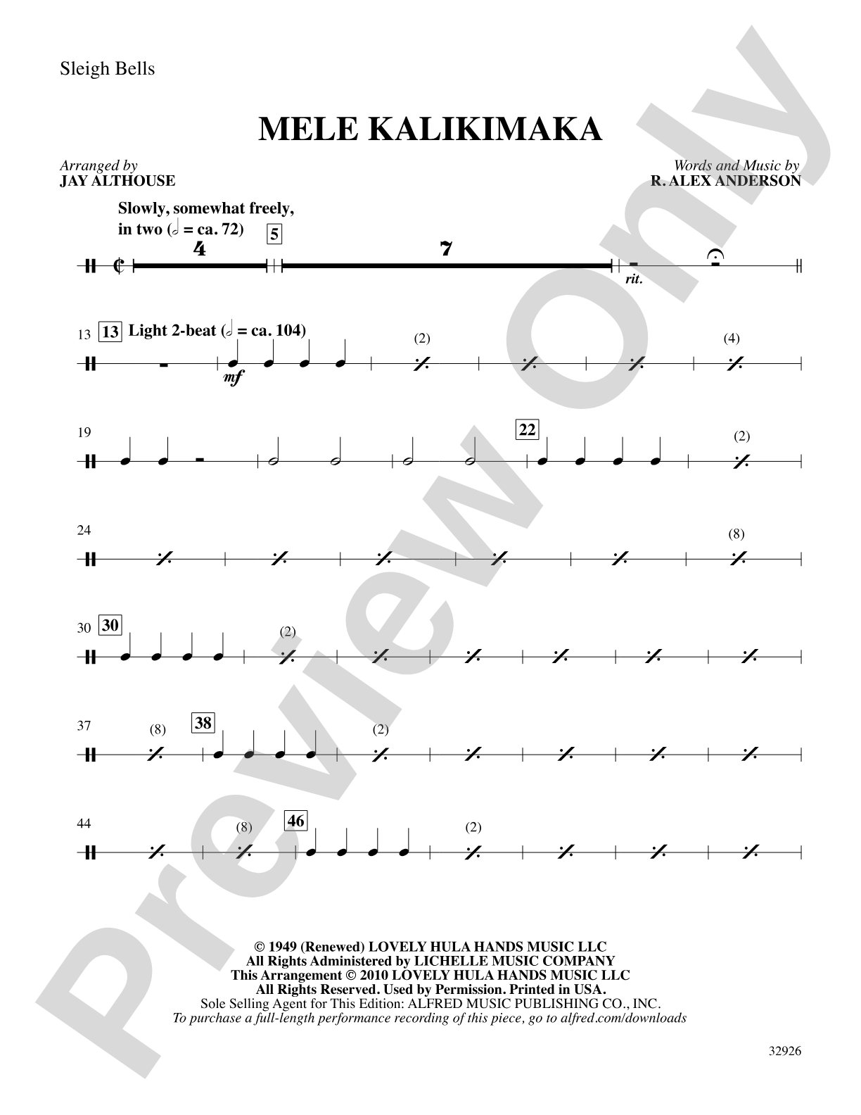 Mele Kalikimaka: 1st Percussion