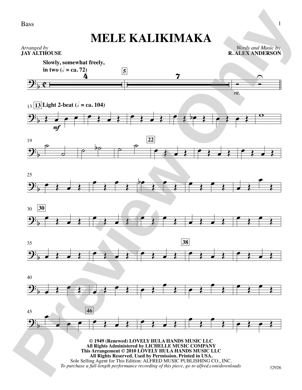 Mele Kalikimaka: String Bass