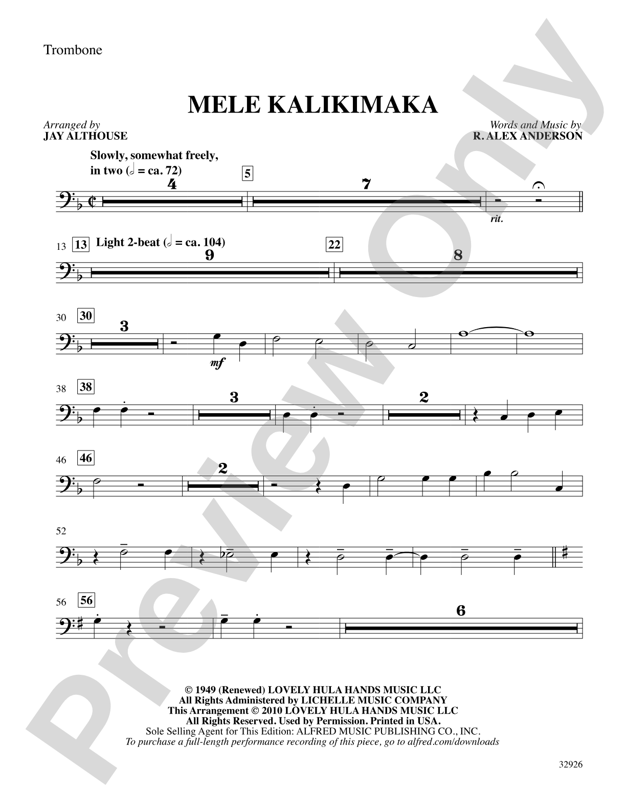 Mele Kalikimaka: 1st Trombone