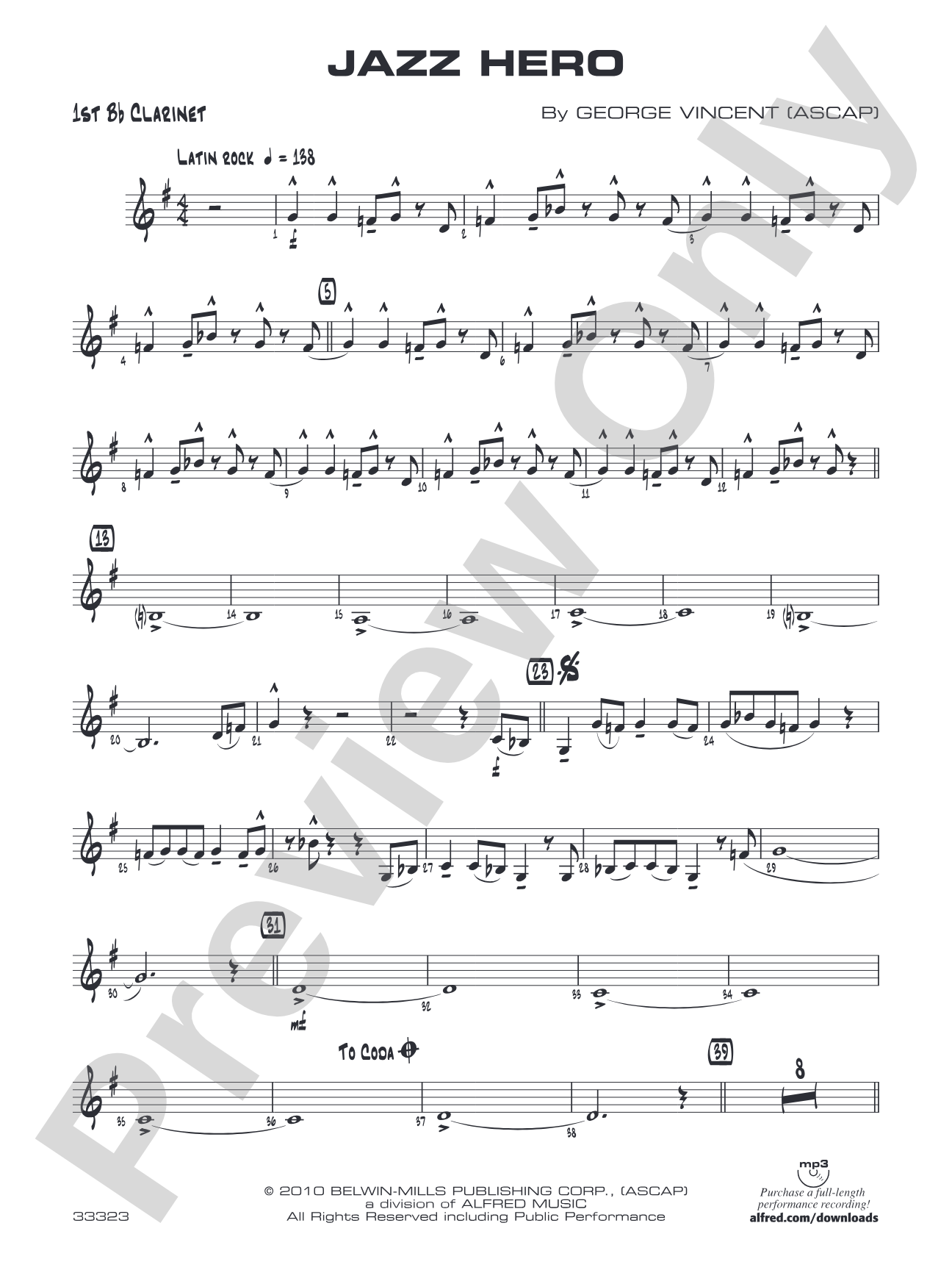 Jazz Hero: 1st B-flat Clarinet