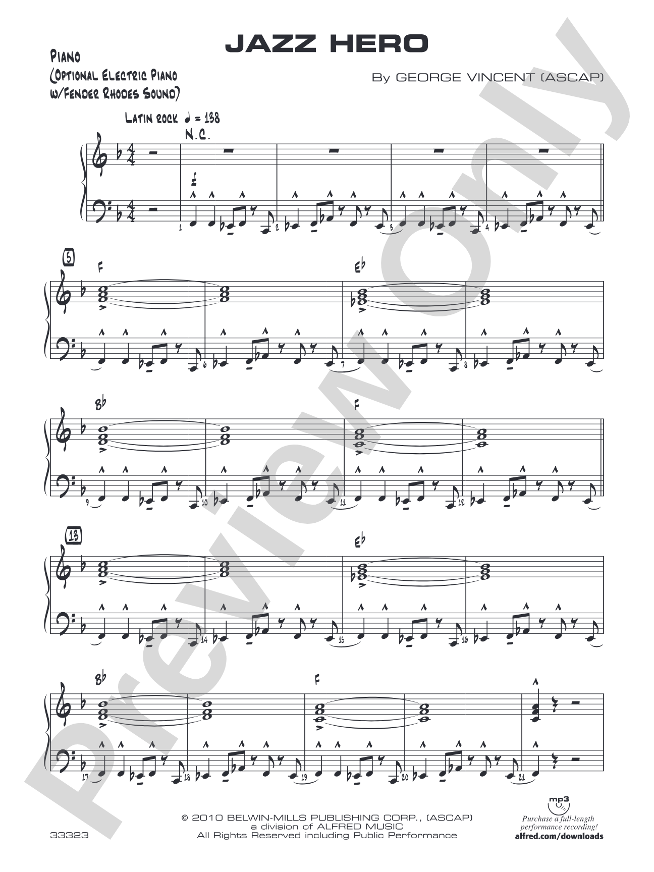 Jazz Hero: Piano Accompaniment