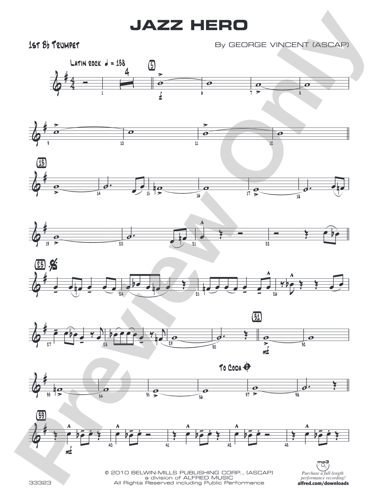 Jazz Hero: 1st B-flat Trumpet