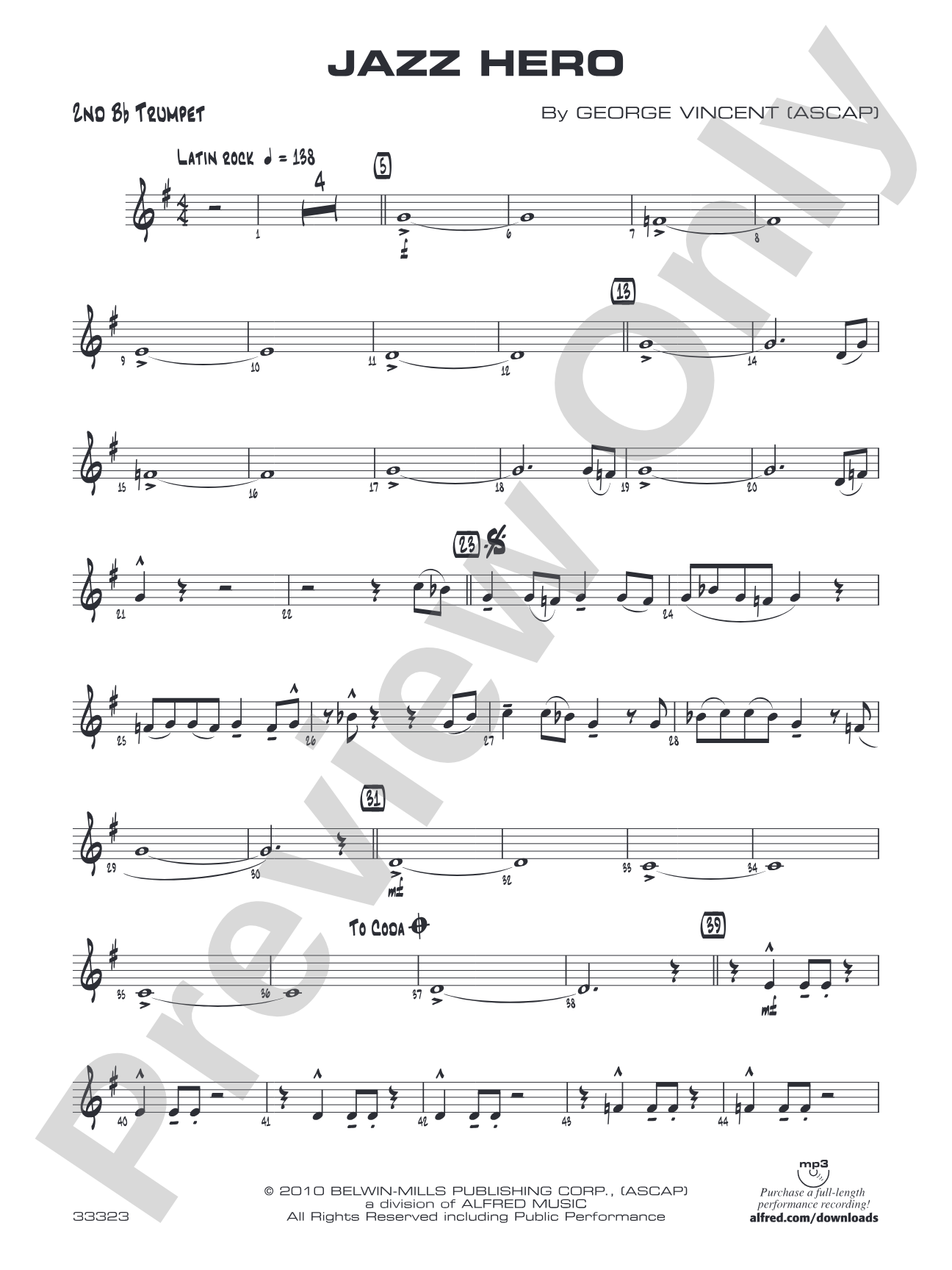 Jazz Hero: 2nd B-flat Trumpet