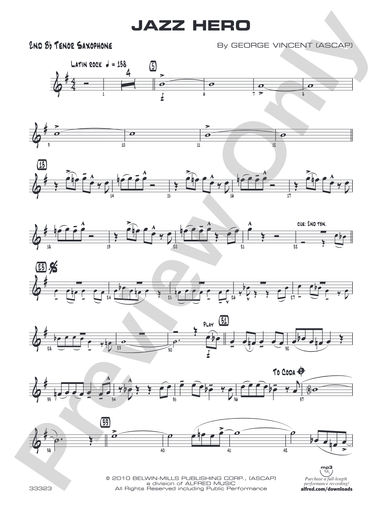Jazz Hero: 2nd B-flat Tenor Saxophone
