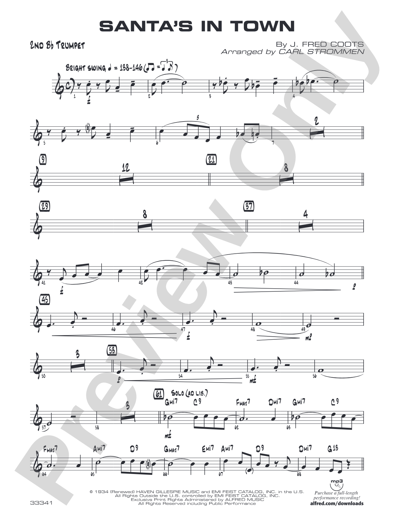 Santa's in Town: 2nd B-flat Trumpet