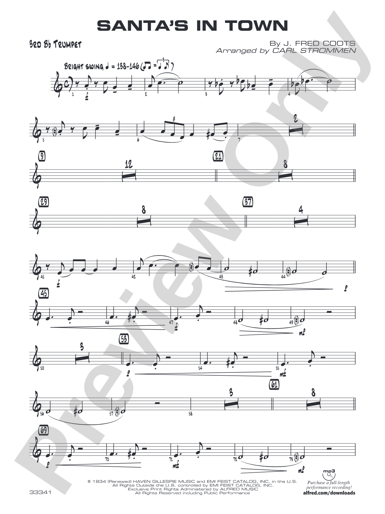 Santa's in Town: 3rd B-flat Trumpet