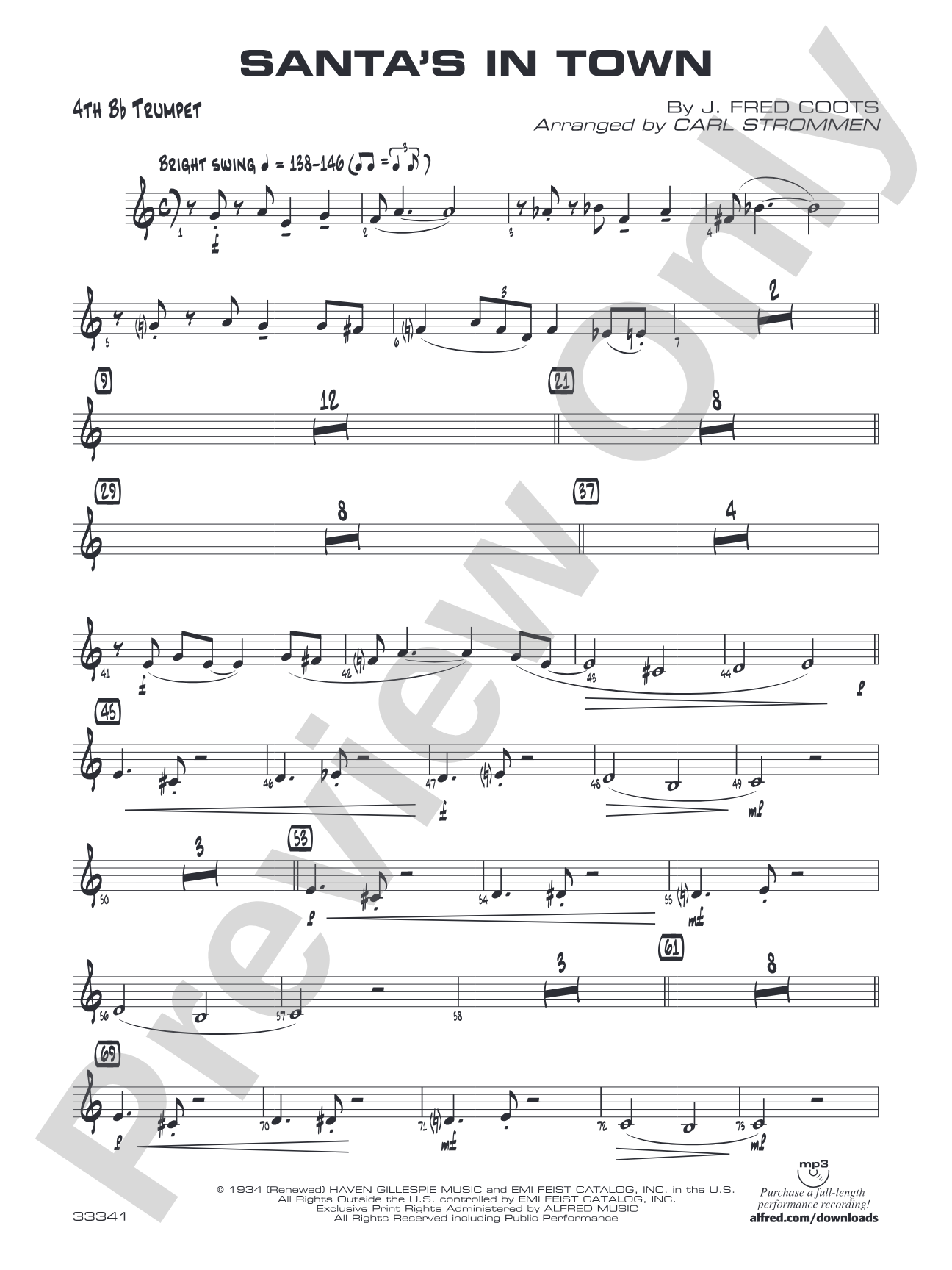Santa's in Town: 4th B-flat Trumpet