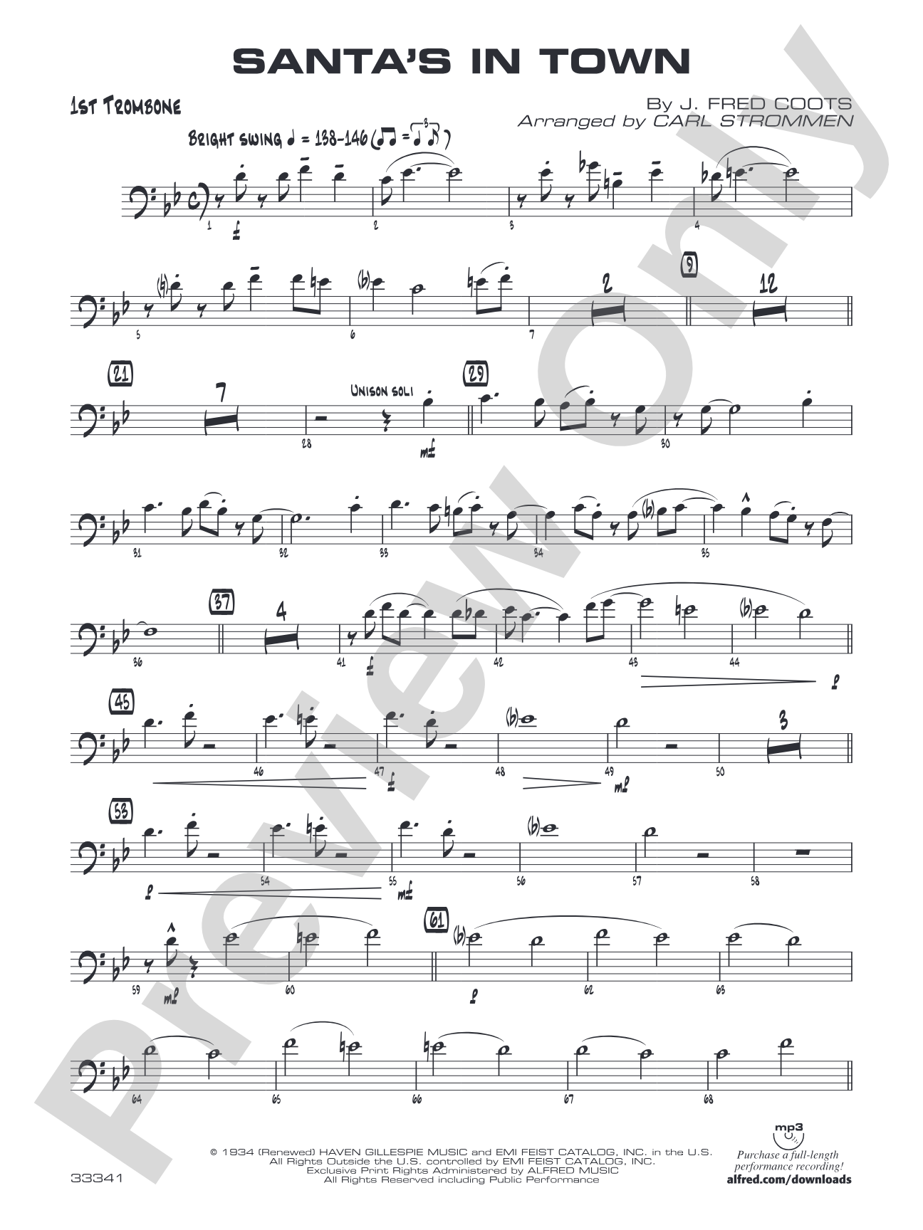 Santa's in Town: 1st Trombone