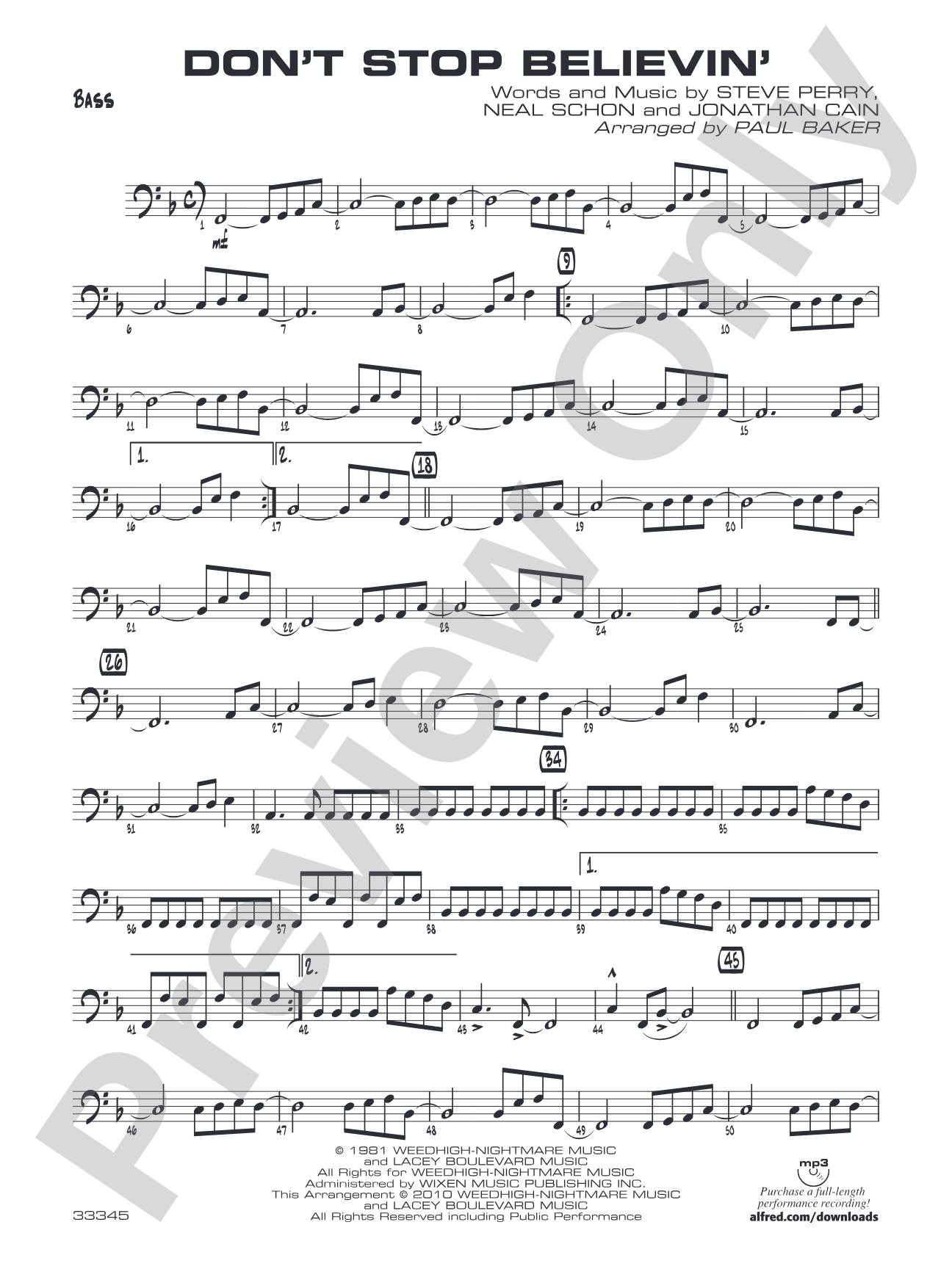 Don't Stop Believin': String Bass