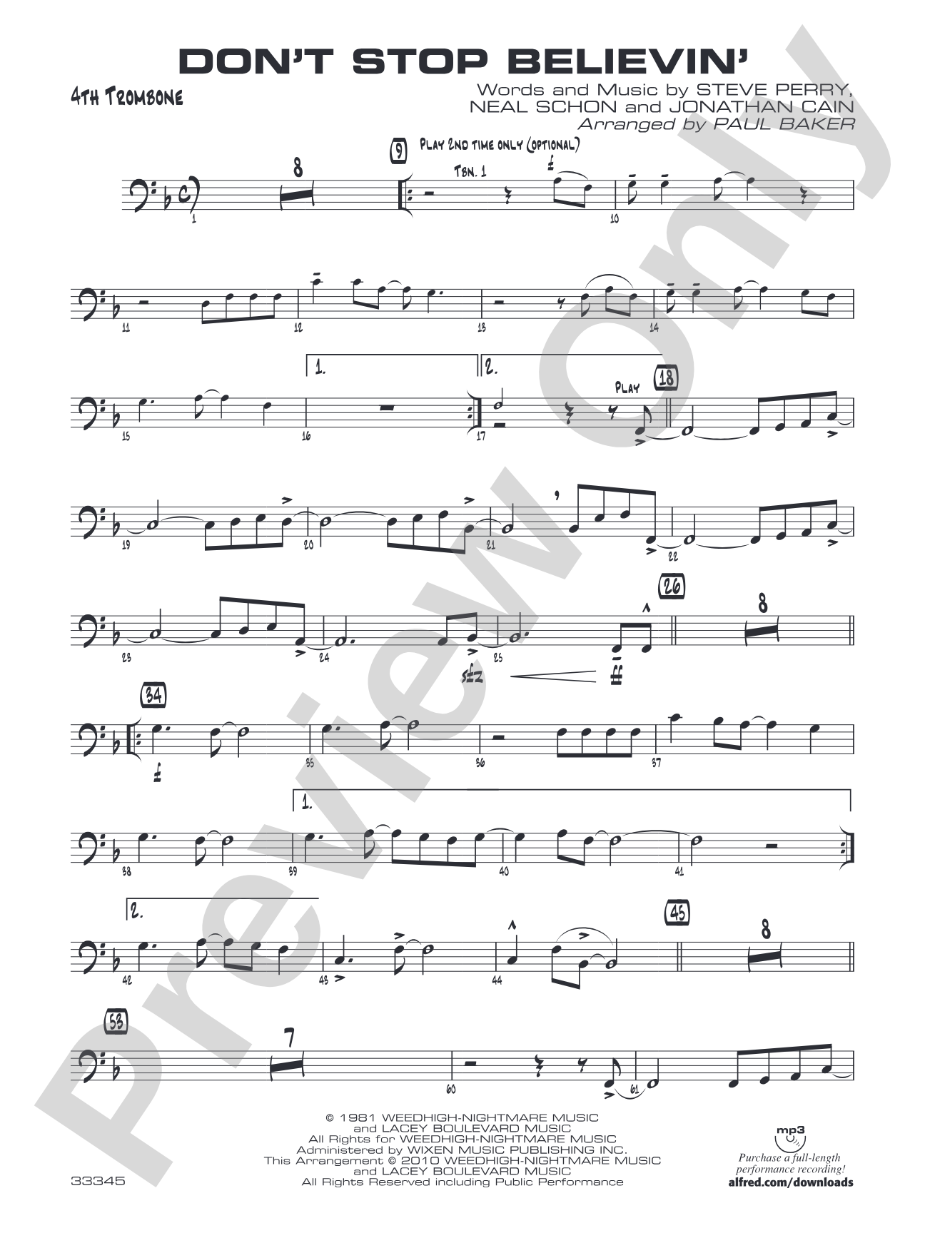 Don't Stop Believin': 4th Trombone