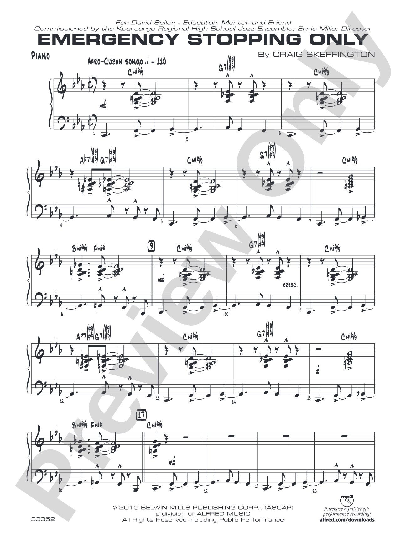 Emergency Stopping Only: Piano Accompaniment