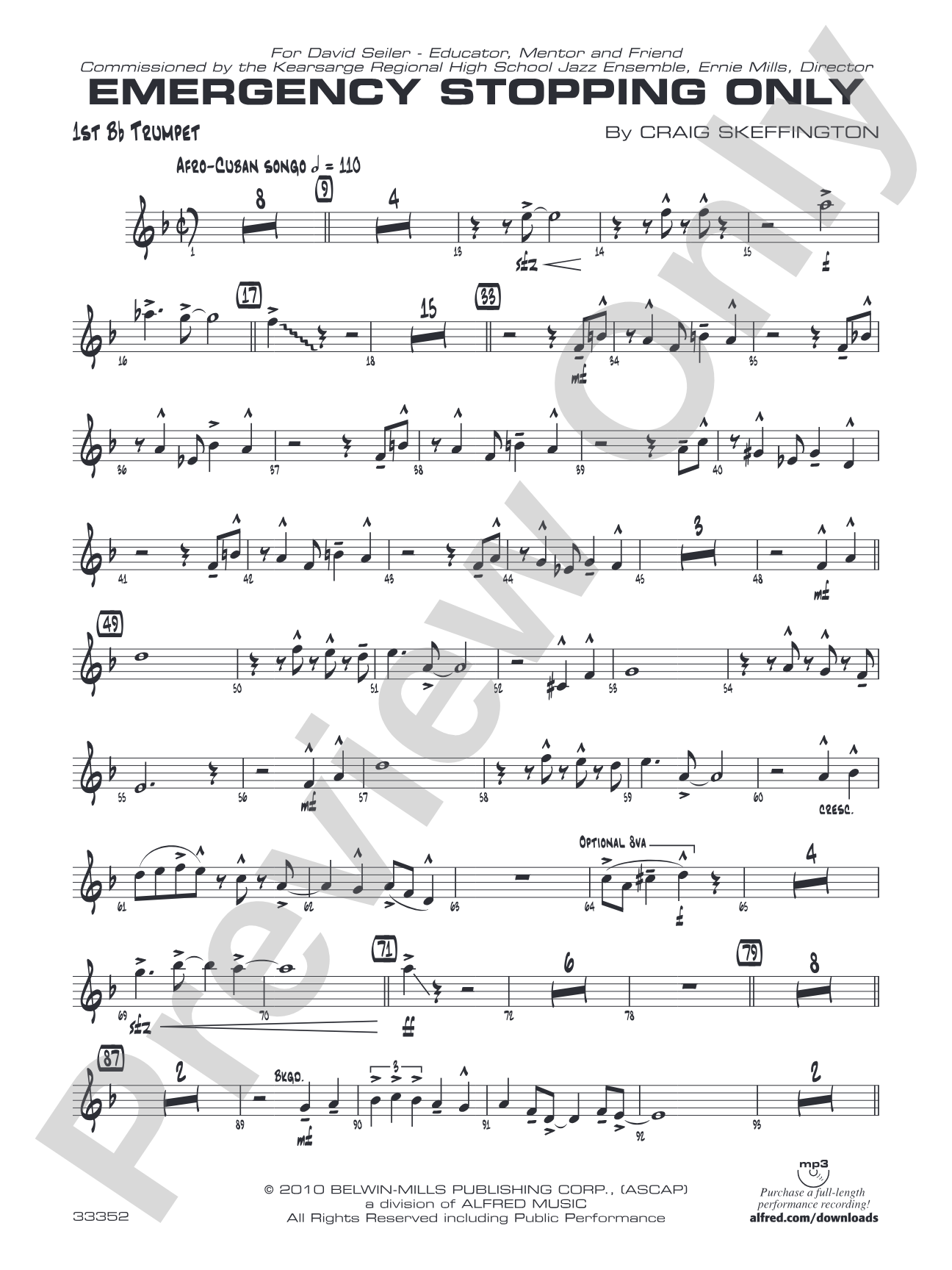 Emergency Stopping Only: 1st B-flat Trumpet