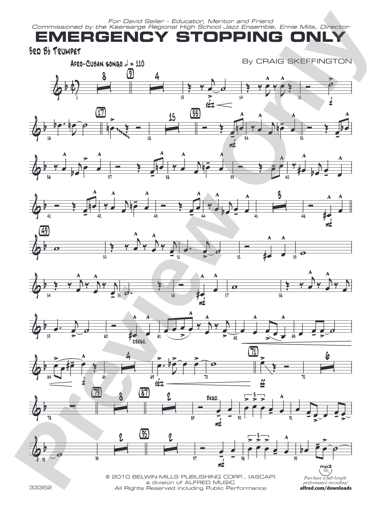 Emergency Stopping Only: 3rd B-flat Trumpet