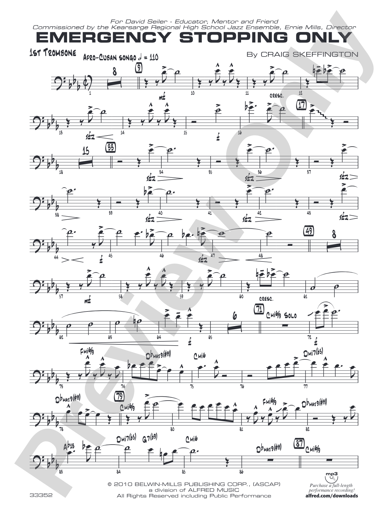 Emergency Stopping Only: 1st Trombone