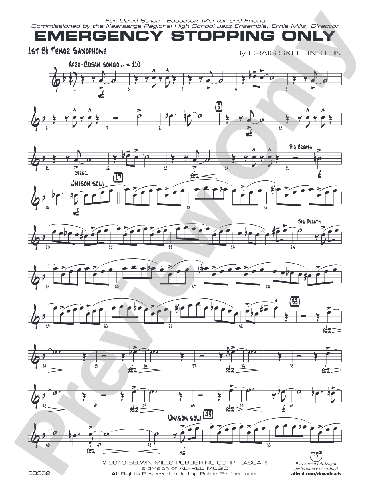 Emergency Stopping Only: B-flat Tenor Saxophone
