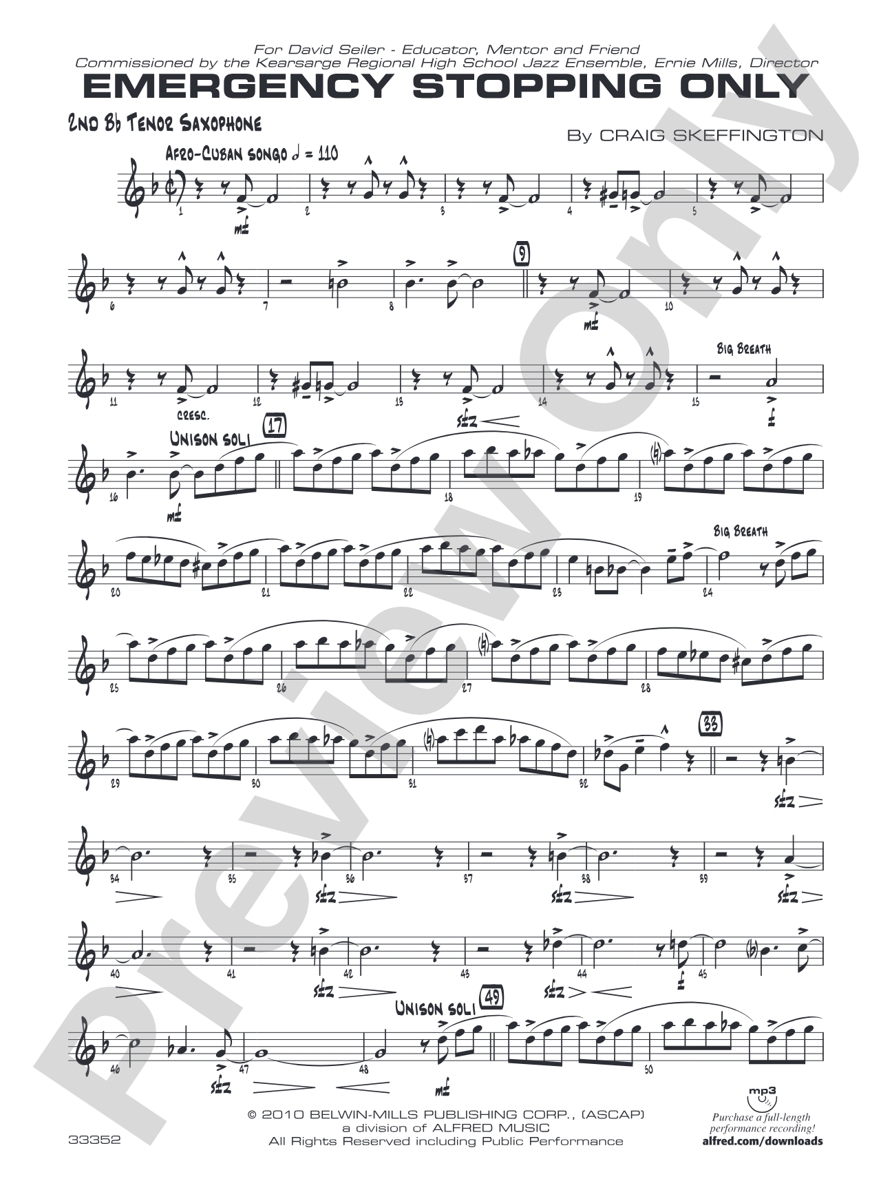 Emergency Stopping Only: 2nd B-flat Tenor Saxophone