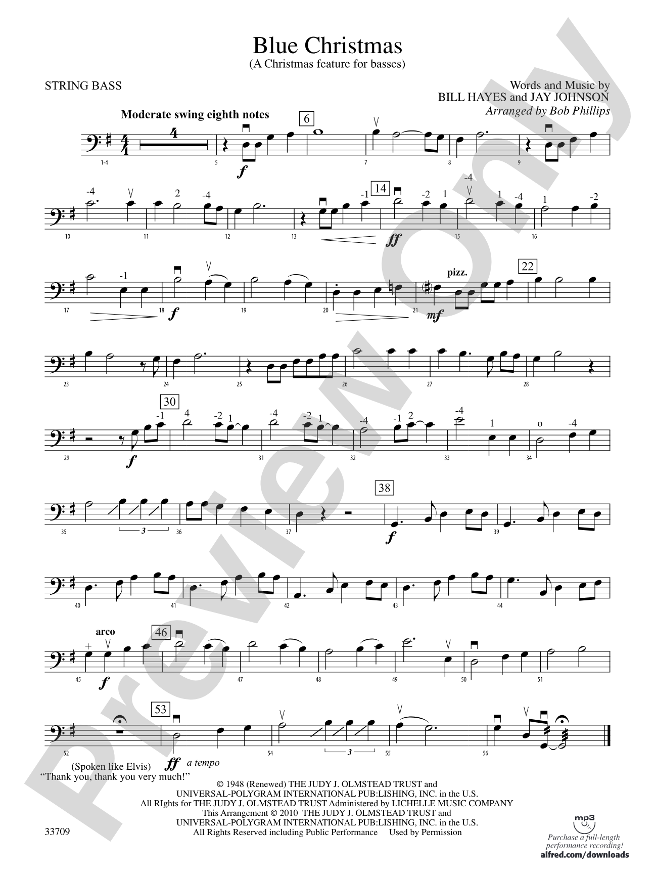 Blue Christmas: String Bass