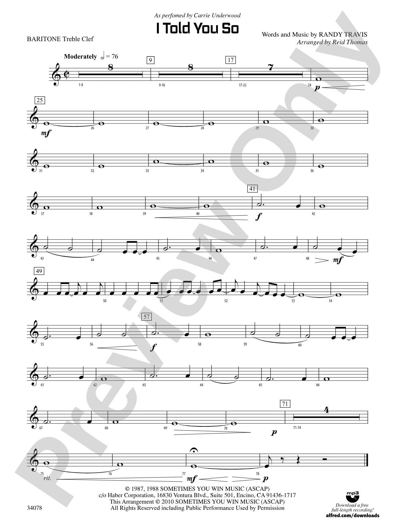 I Told You So: Baritone T.C.