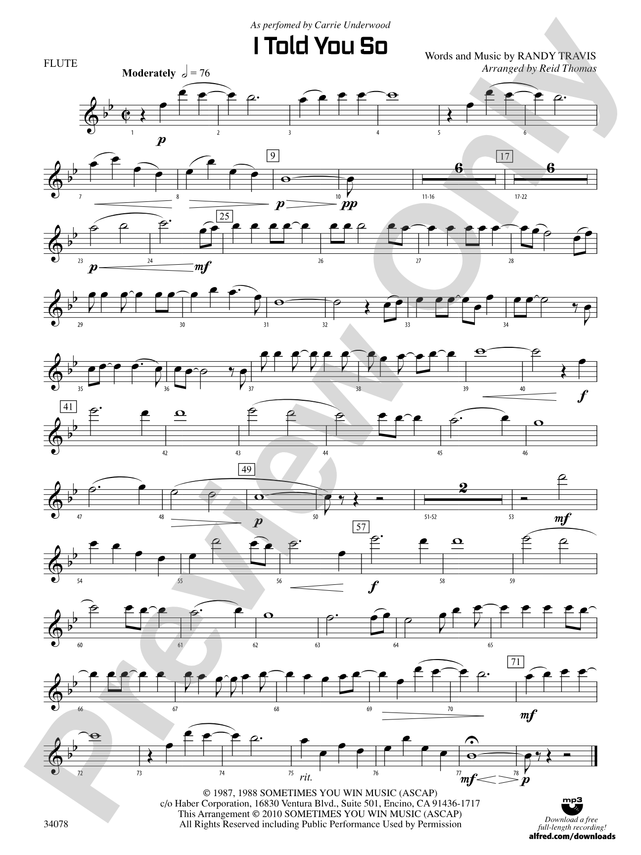 I Told You So: Flute