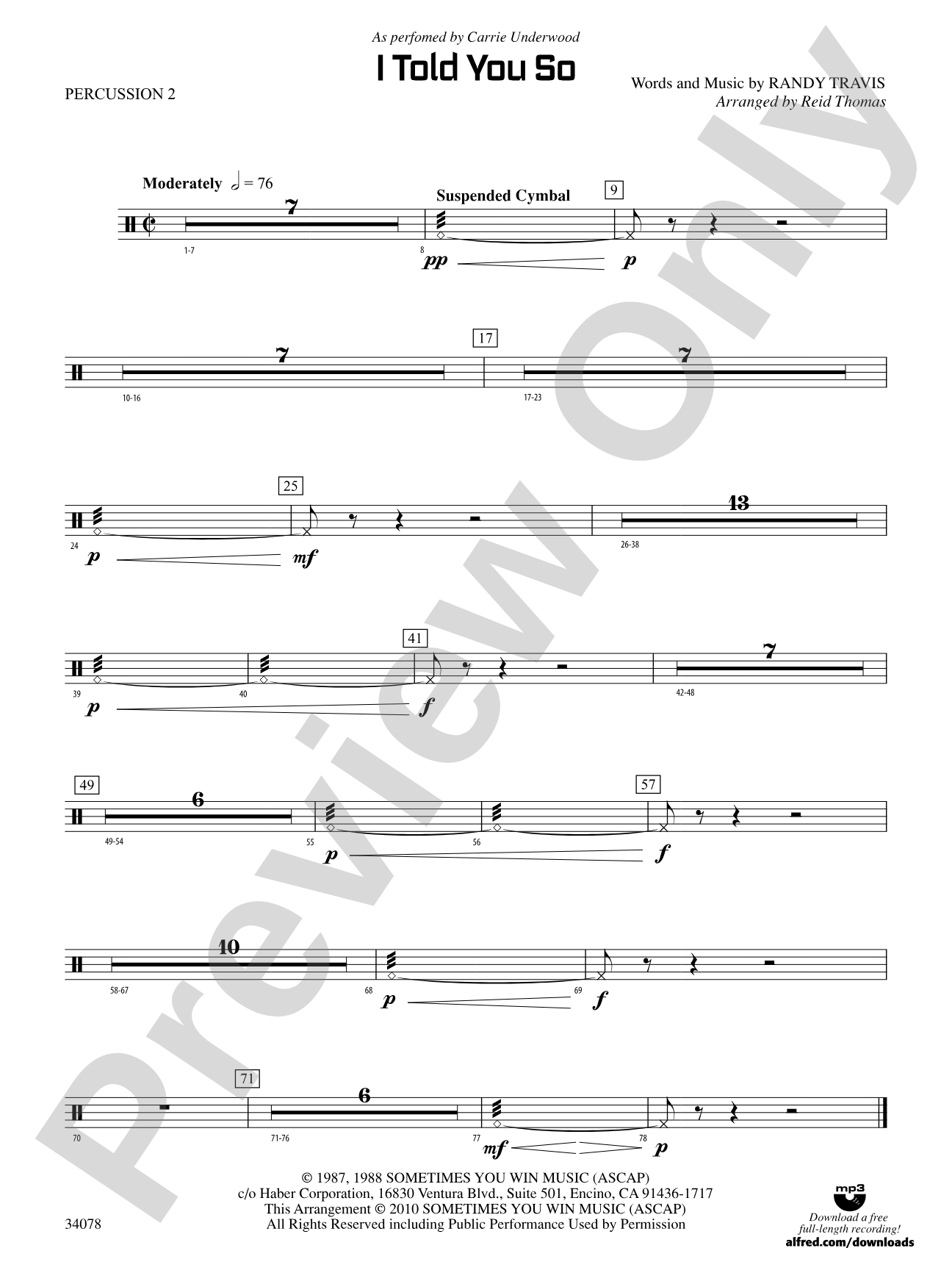 I Told You So: 2nd Percussion