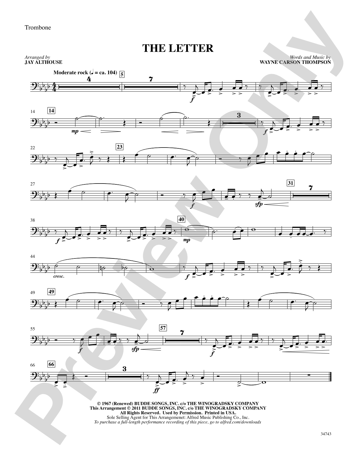 The Letter: 1st Trombone